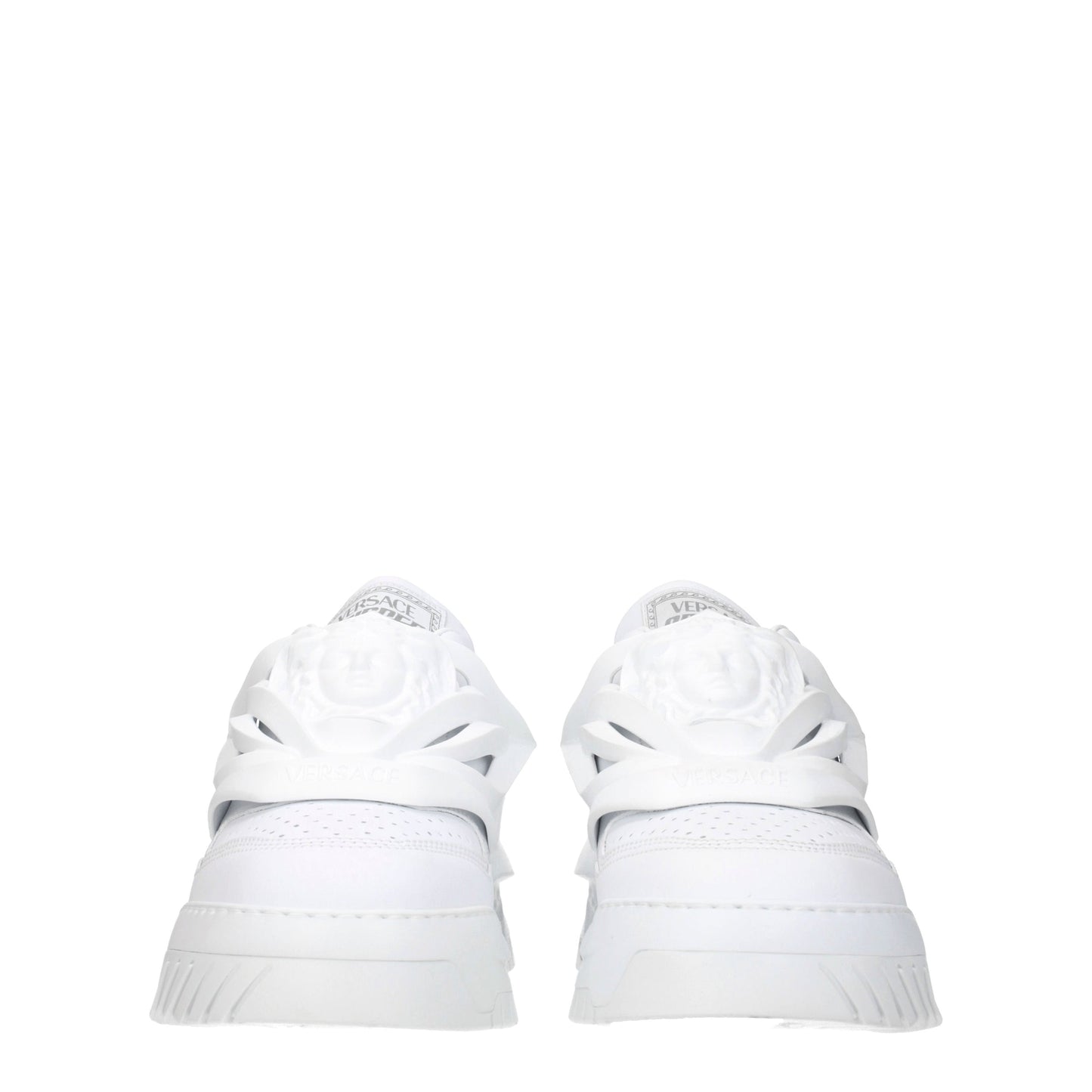 Versace Men's Sneakers in Leather White/Optic White