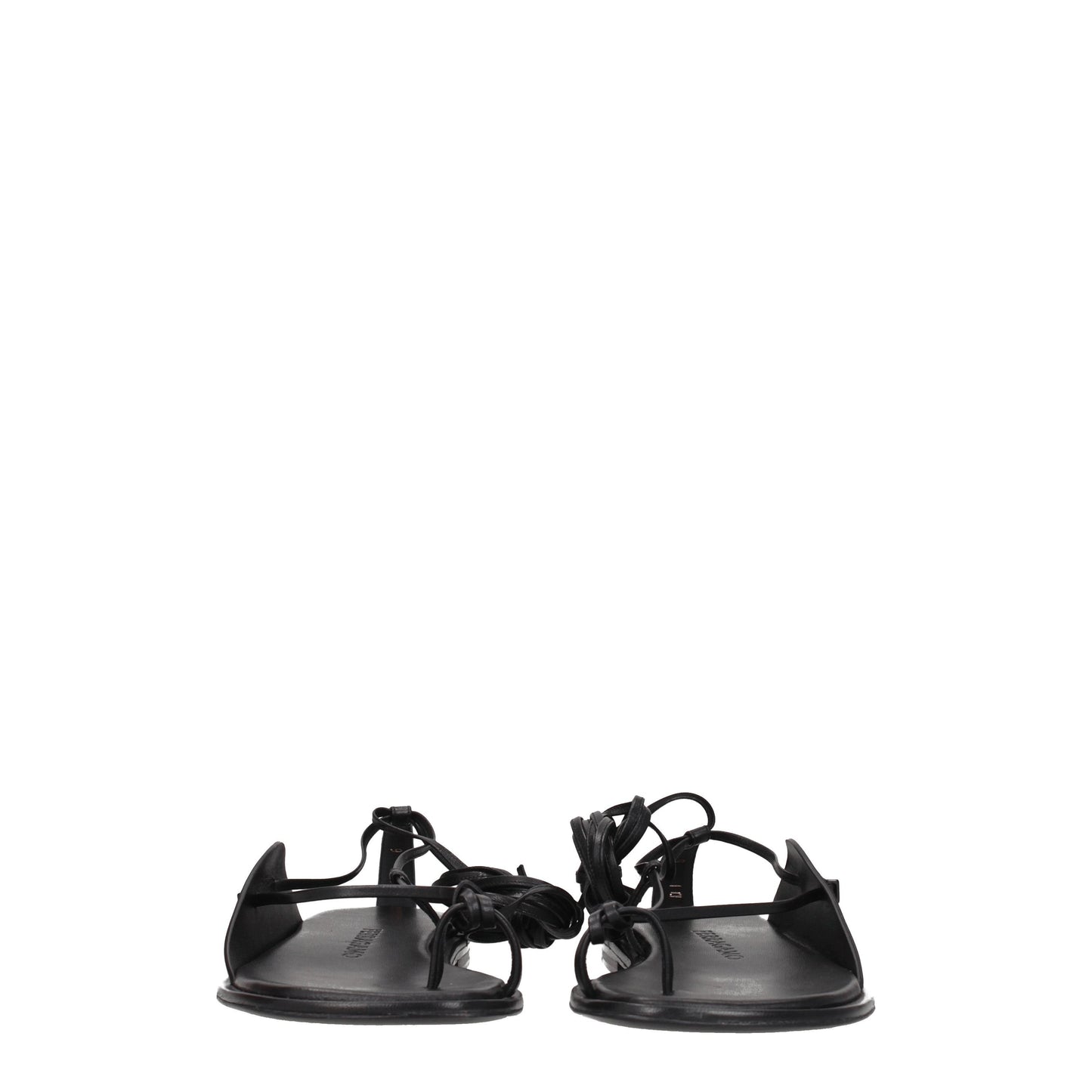 Salvatore Ferragamo Women's Flip Flops in Leather Black