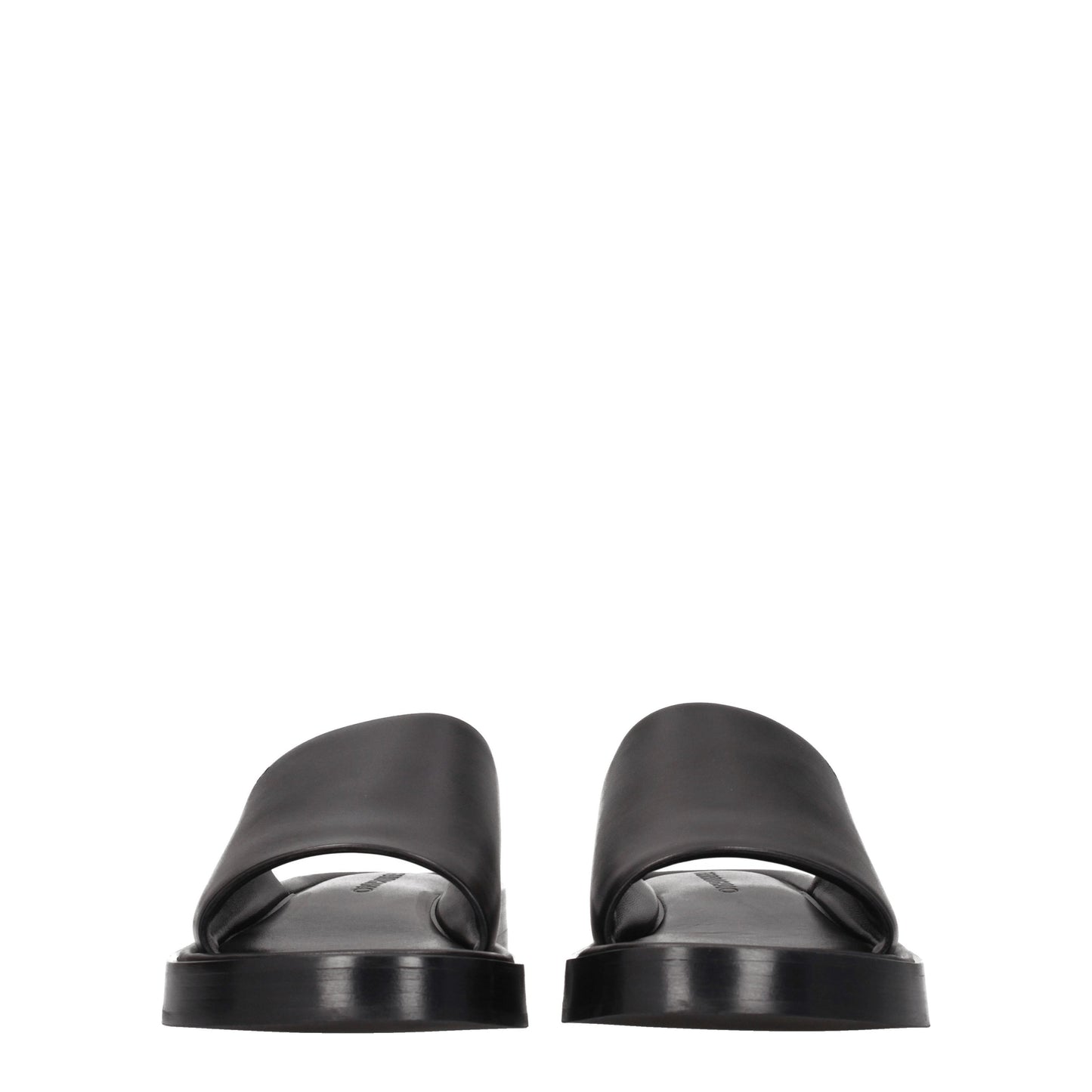 Salvatore Ferragamo Sandals & Slippers Men Leather Black