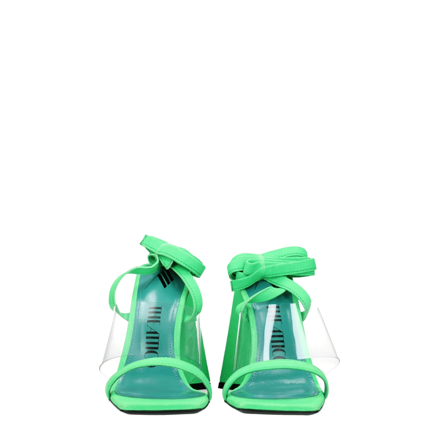 The Attico Women's Sandals in Suede Transparent/Fluo Green