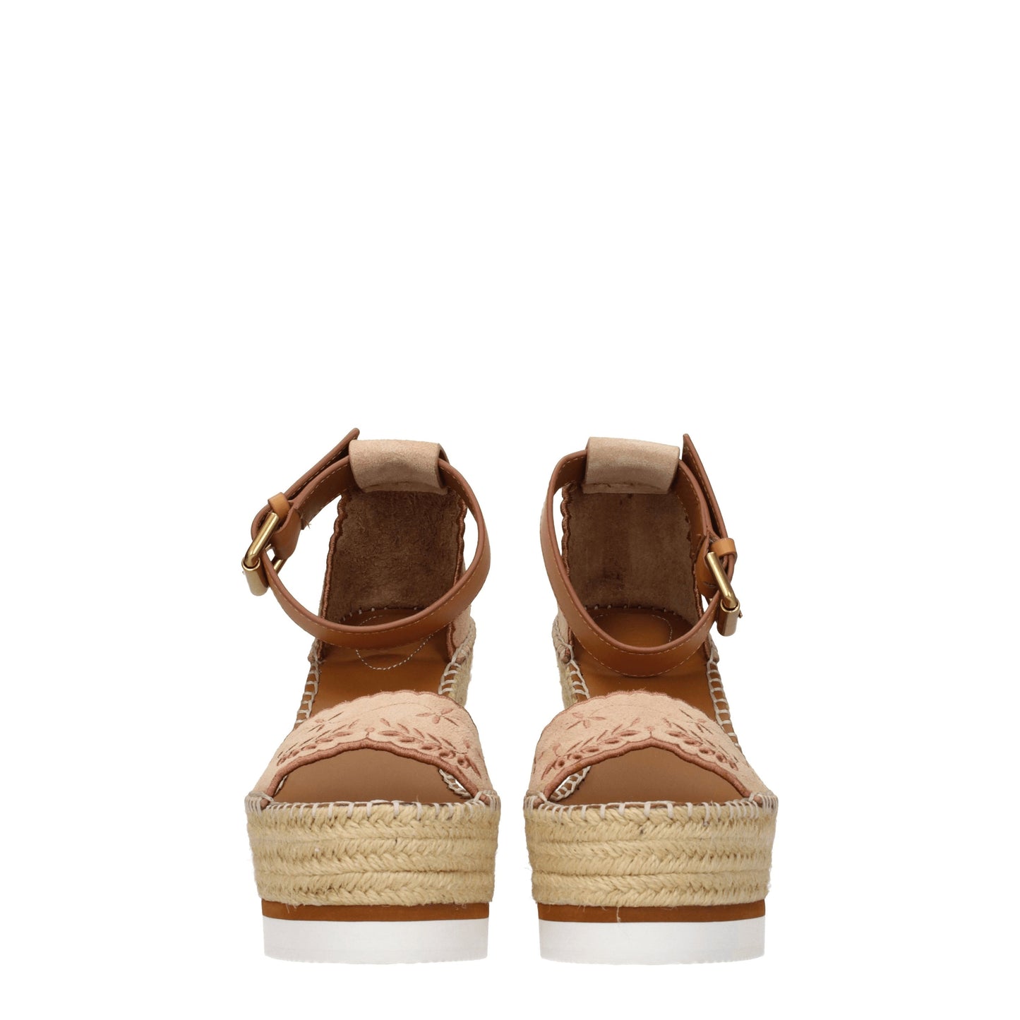 See by Chloé Women's Wedges in Suede Beige/Powder Pink