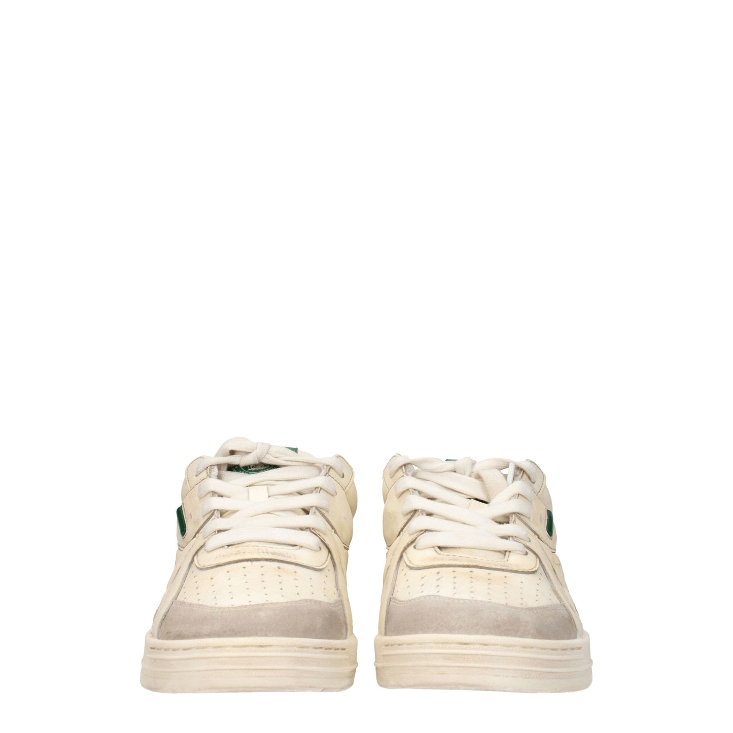 Palm Angels Men's Sneakers in Leather Beige/Green