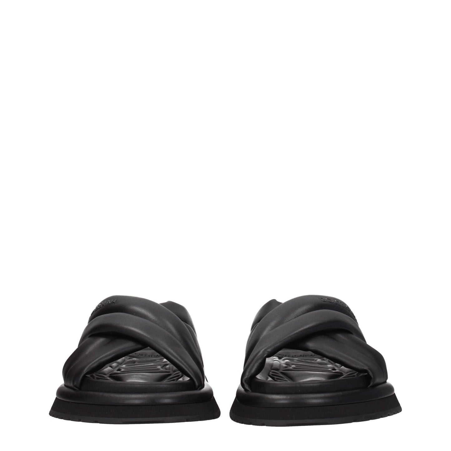 Dolce&Gabbana Sandals & Slippers Men Leather Black