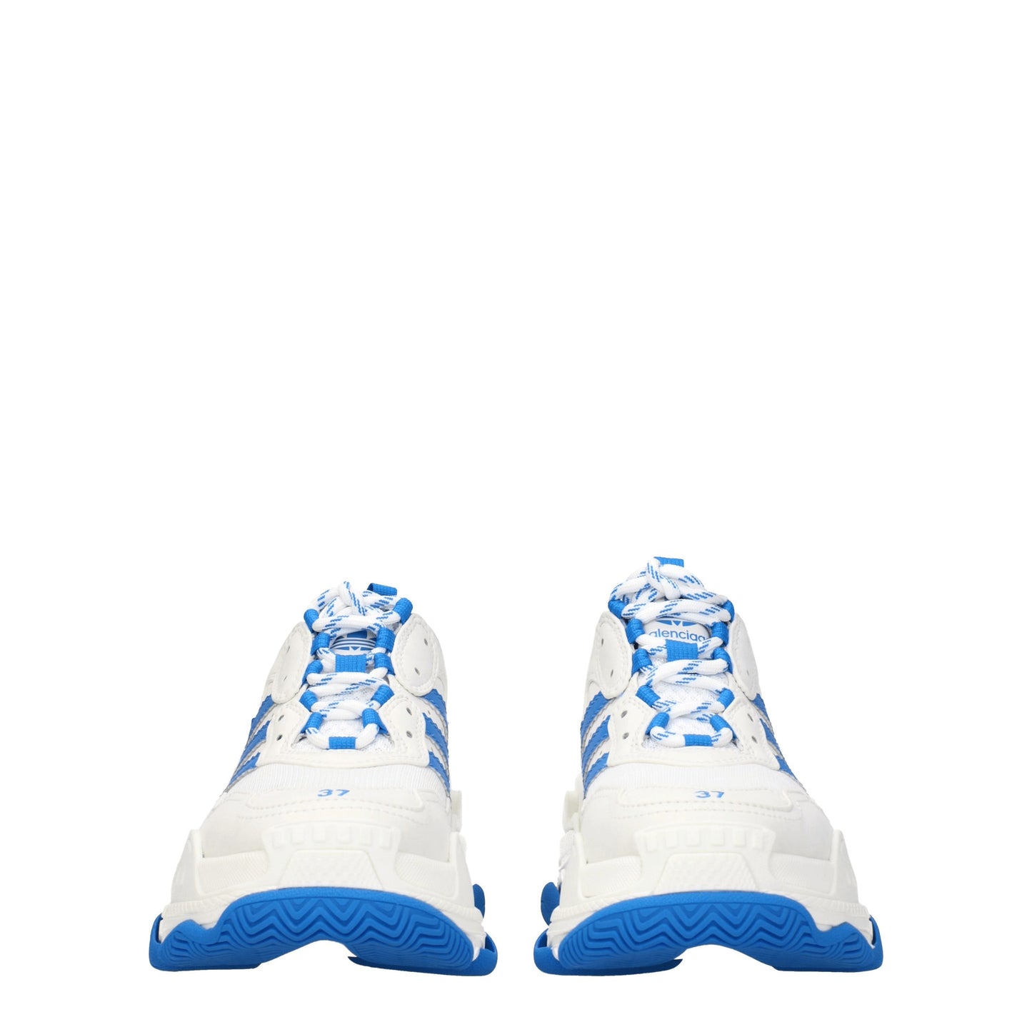 Balenciaga Women's Sneakers in Fabric  White/Cyan