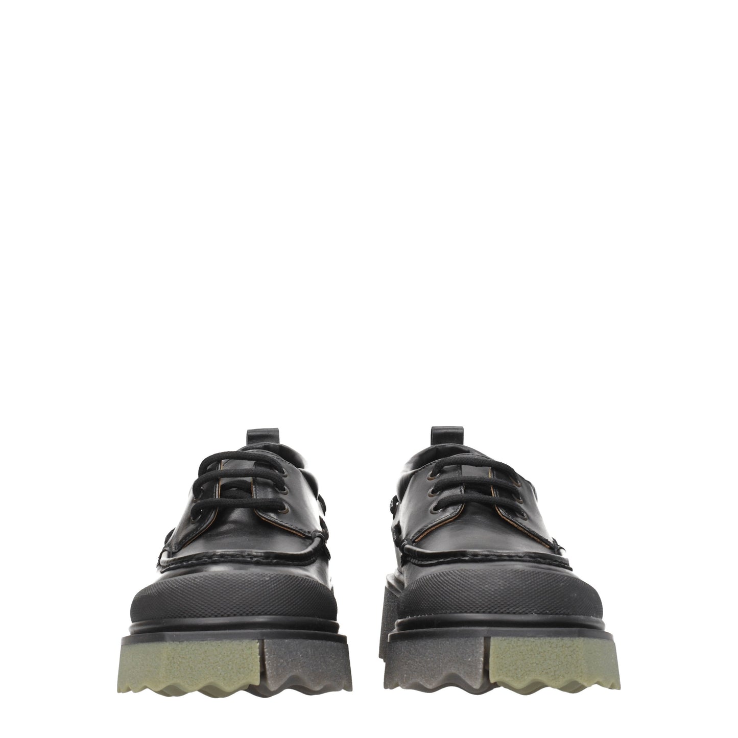 Off-White Men's Lace ups in Leather Black/Military Green