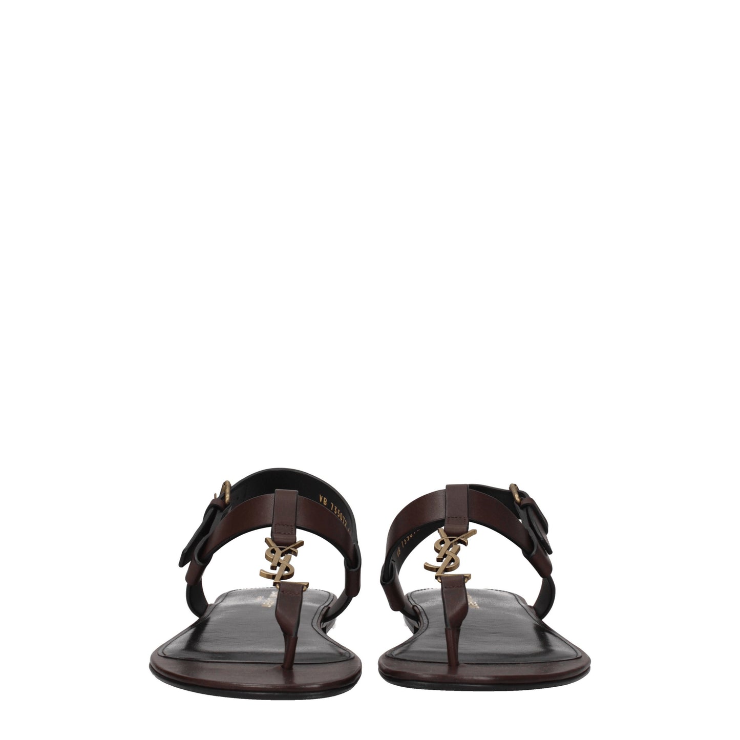 Saint Laurent Men's Sandals in Leather Brown/Dark Brown