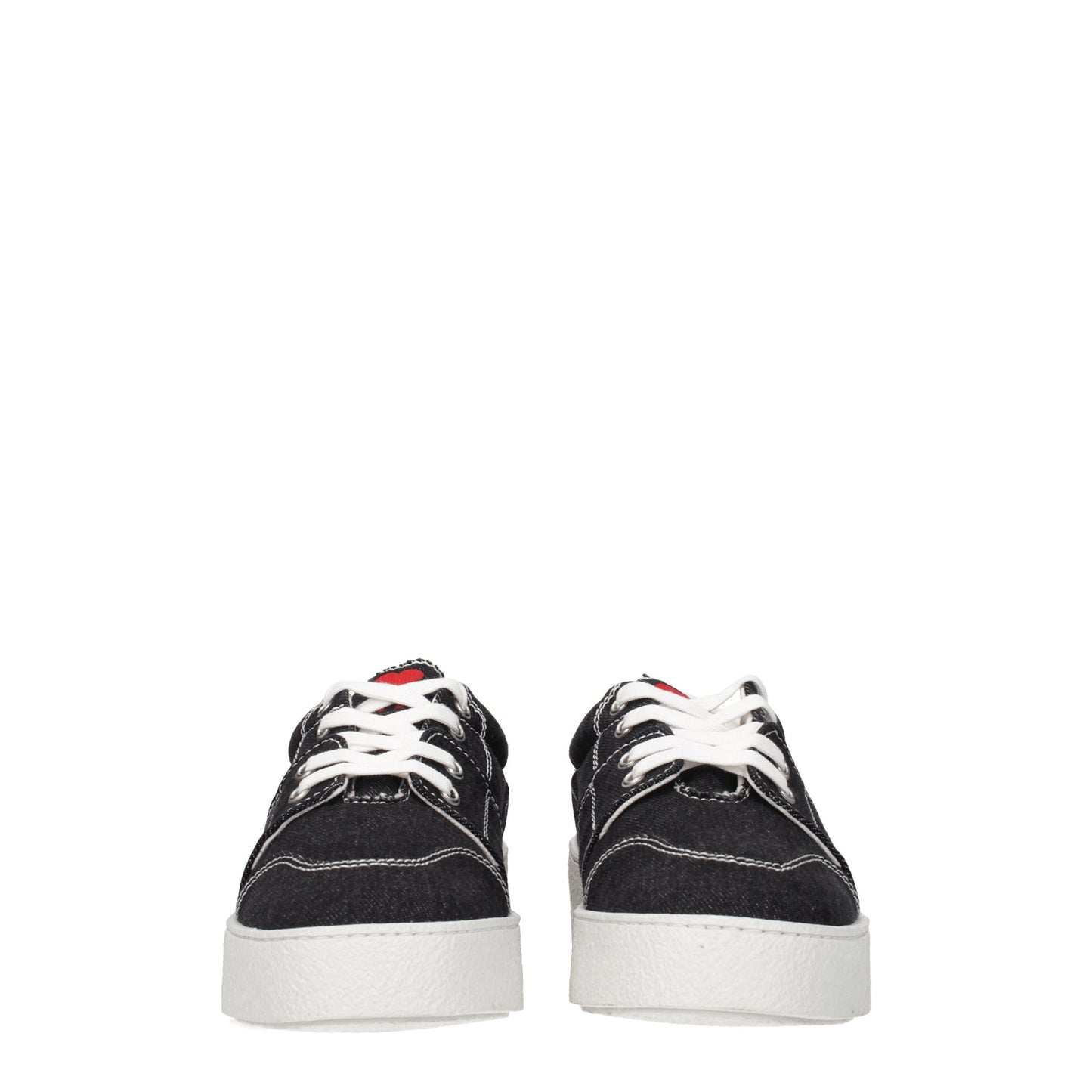 Ami Men's Sneakers in Fabric  Black/White