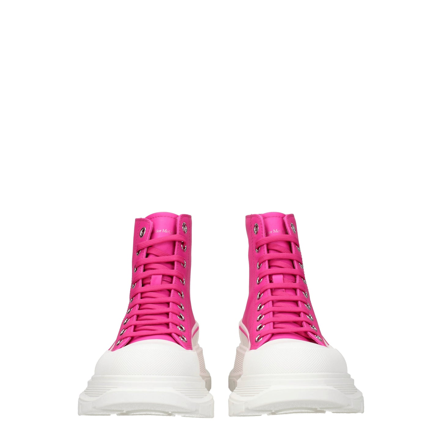 Alexander McQueen Women's Boots in Leather Fuchsia/Magenta