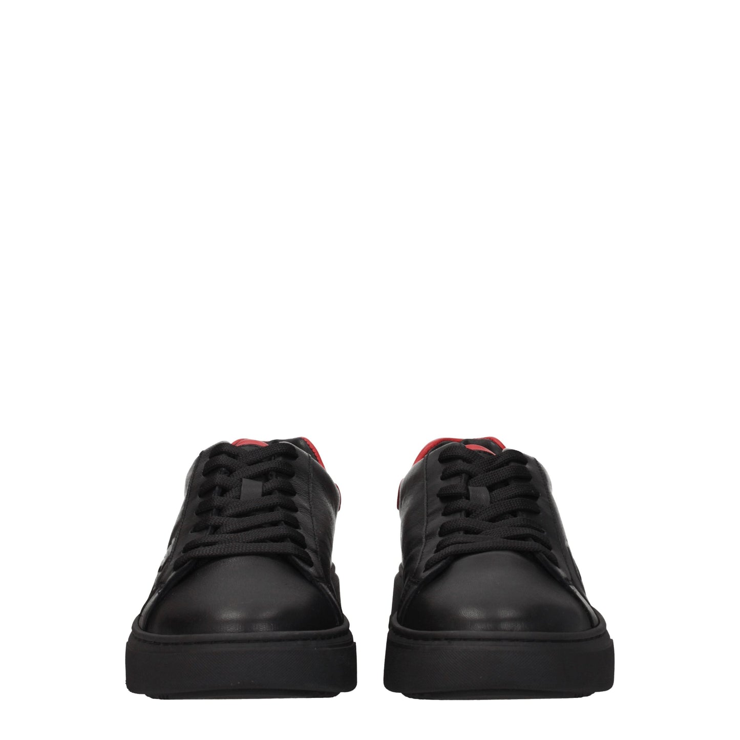 Cesare Paciotti Men's Sneakers in Leather Black/Red