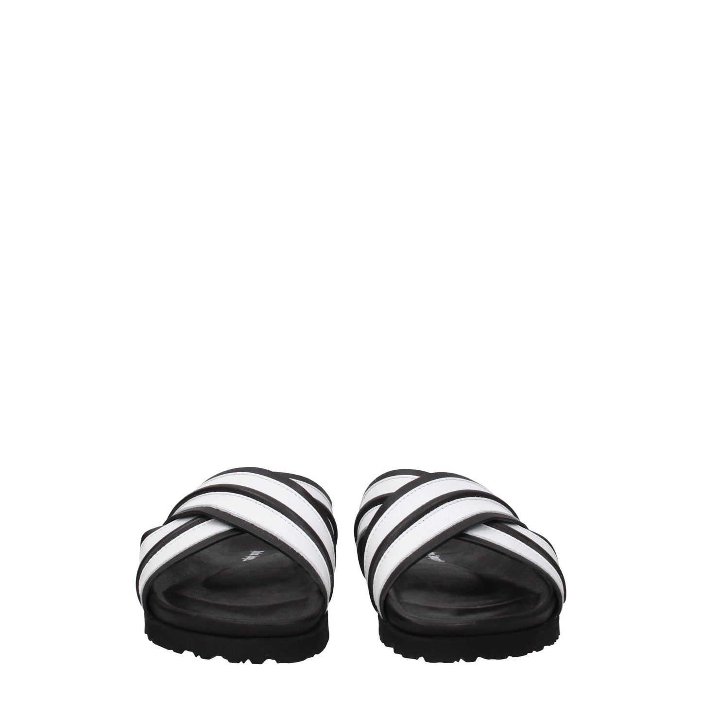 Palm Angels Women's Sandals & Slippers in Leather White/Black