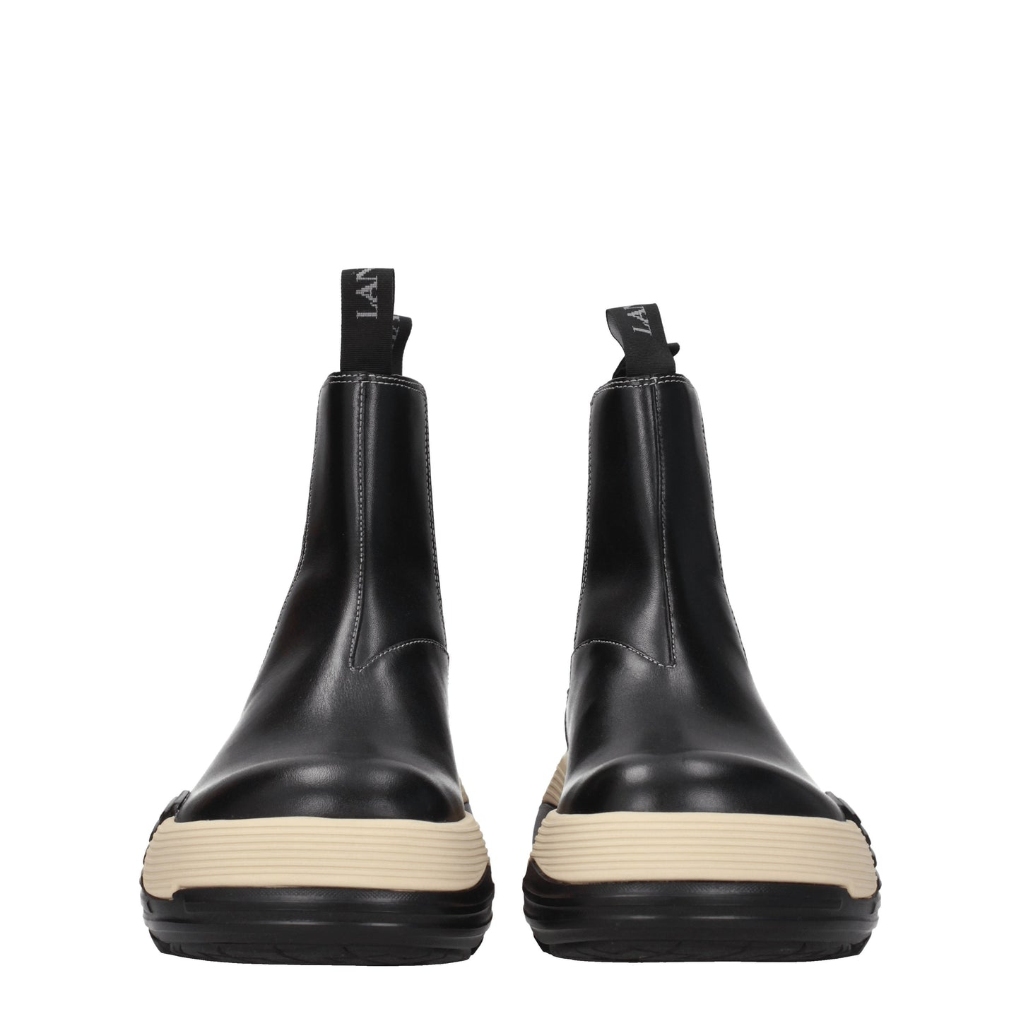 Lanvin Men's Boots in Leather Black/Cream