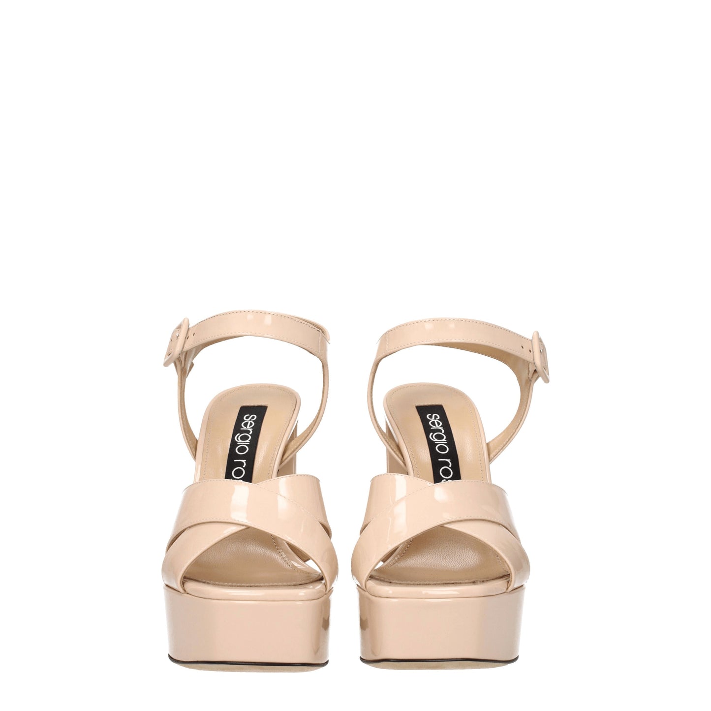 Sergio Rossi Women's Sandals in Patent Leather Pink/Powder Pink