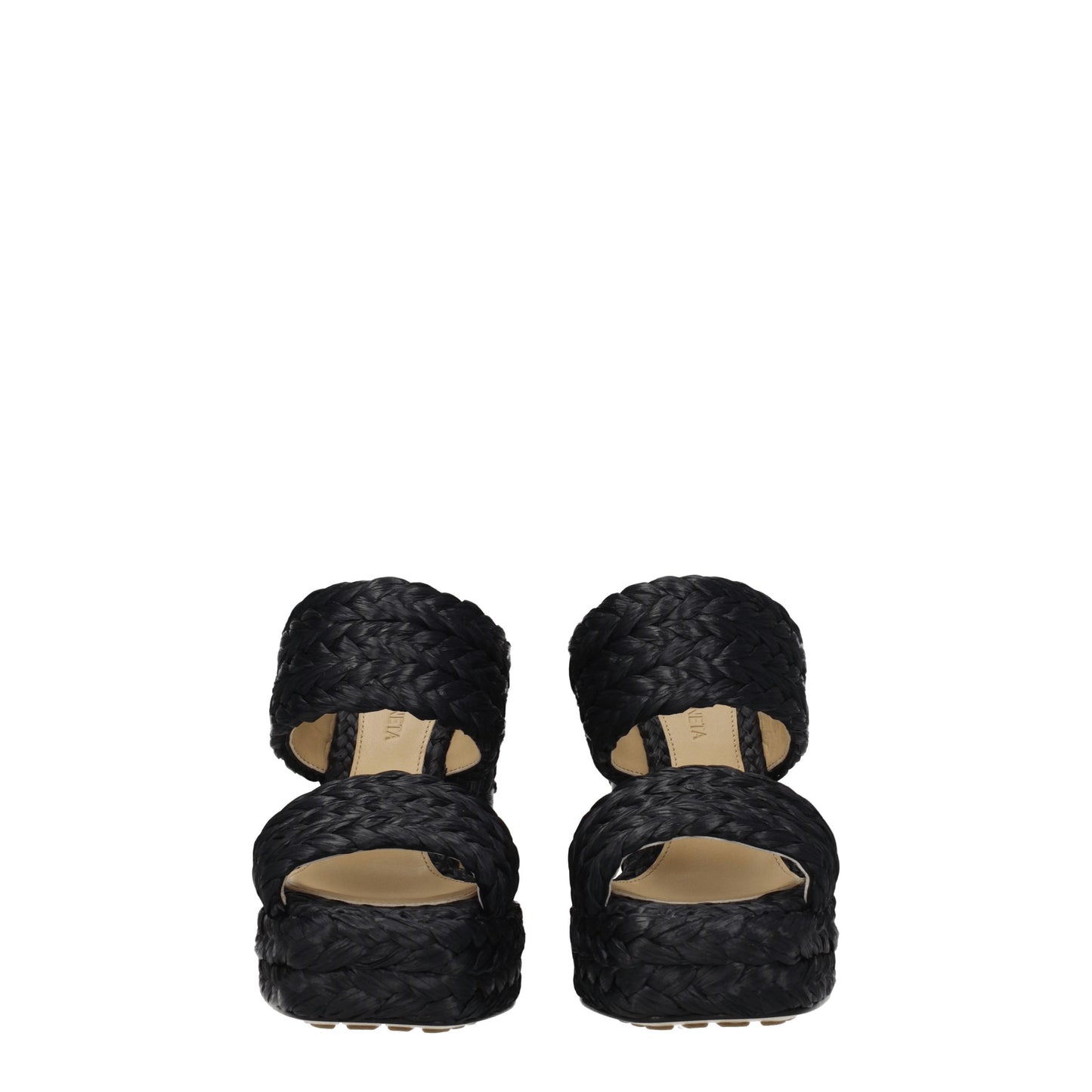 Bottega Veneta Women's Sandals in Raffia Black