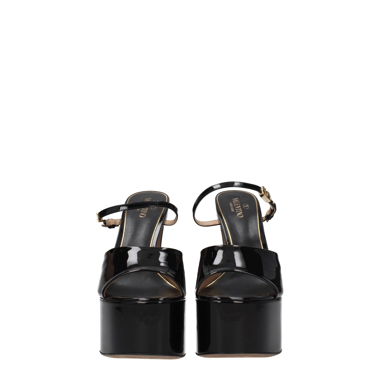 Valentino Garavani Women's Sandals in Patent Leather Black