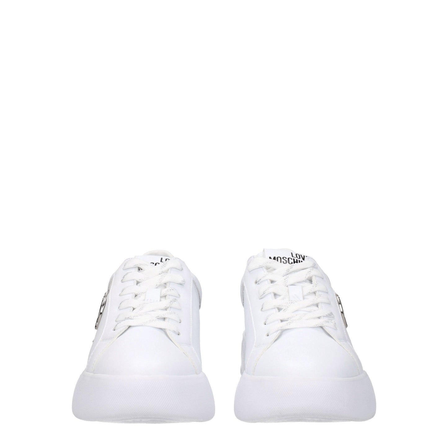 Love Moschino Women's Sneakers in Leather White/Silver