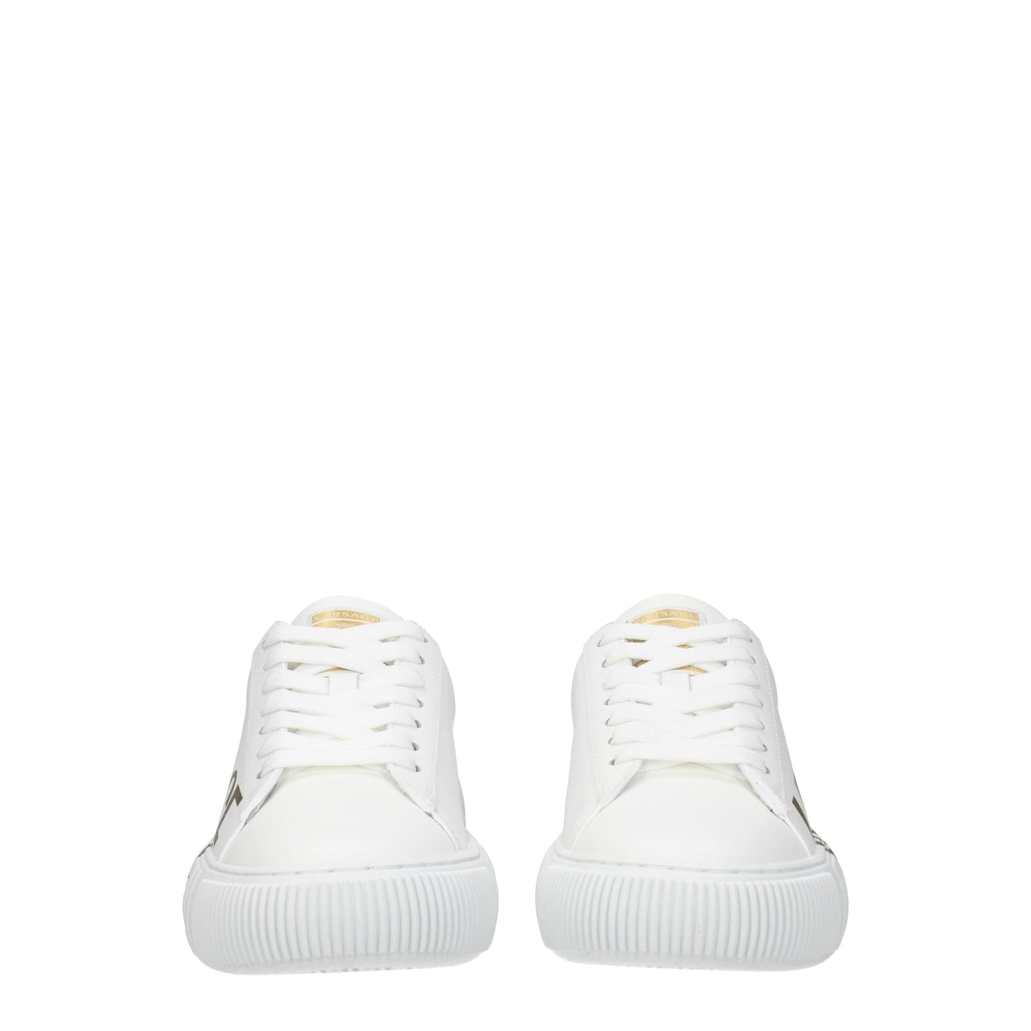 Versace Women's Sneakers in Leather White/Gold