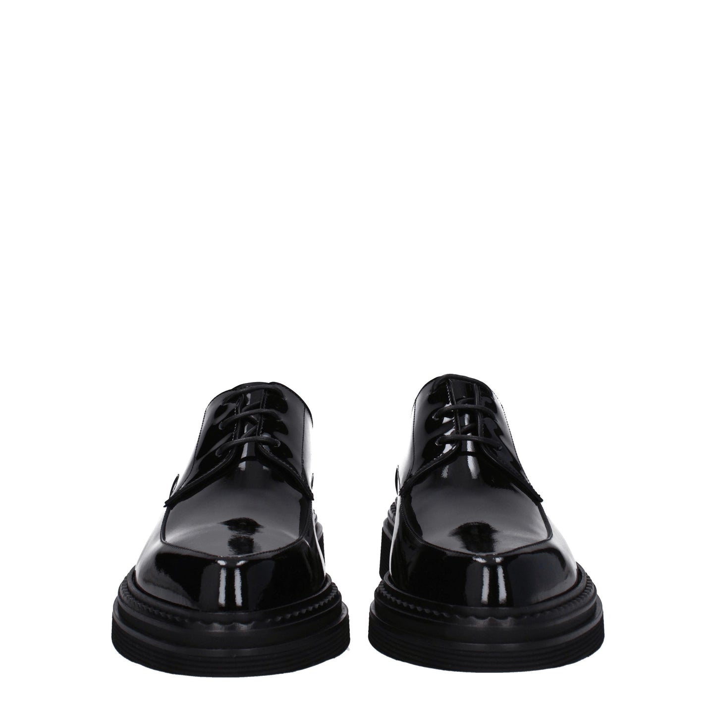 Dolce&Gabbana Men's Lace ups in Patent Leather Black