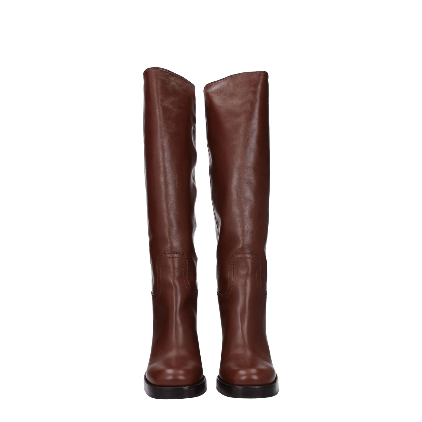 Prada Women's Boots in Leather Brown/Cognac