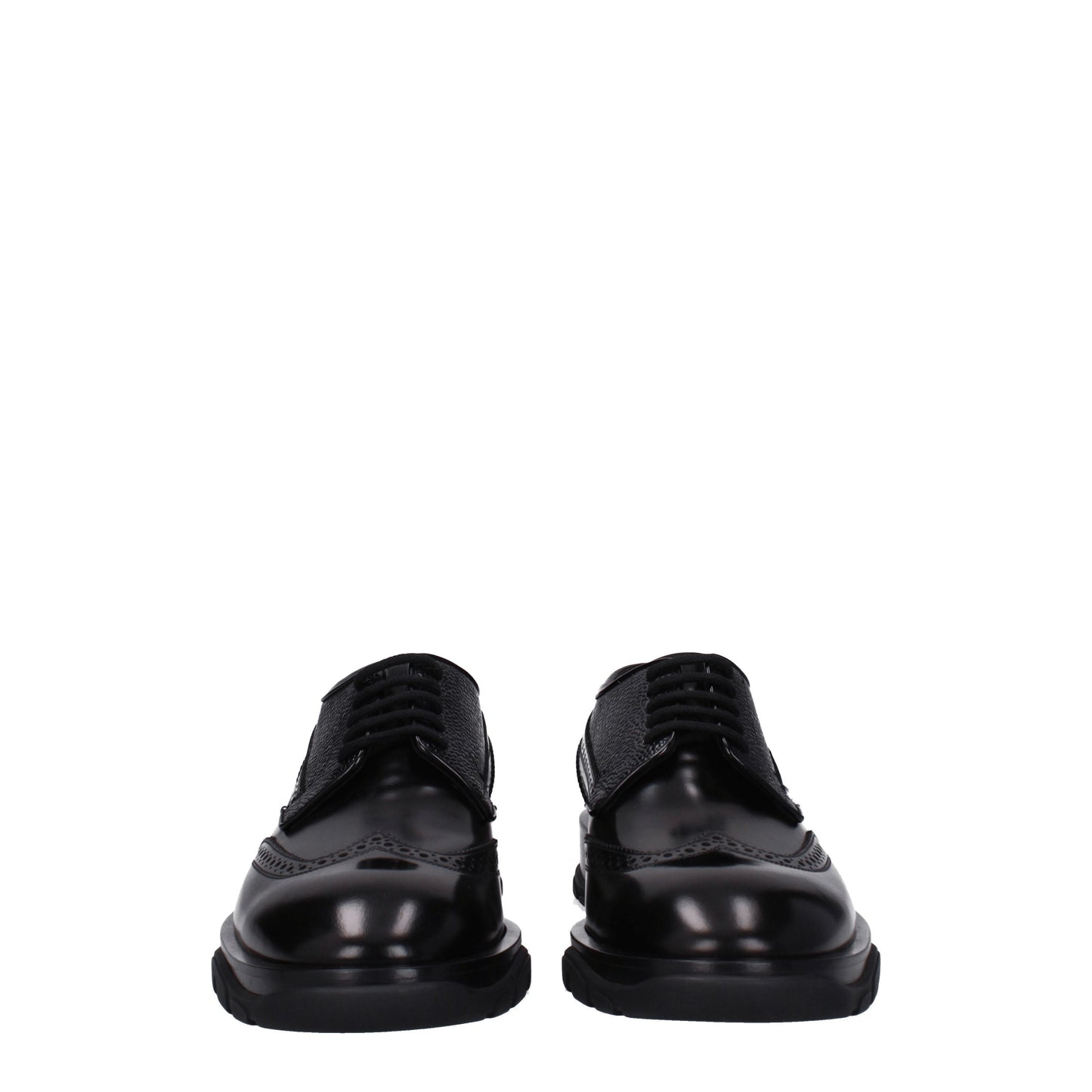 Alexander McQueen Men's Lace ups in Leather Black