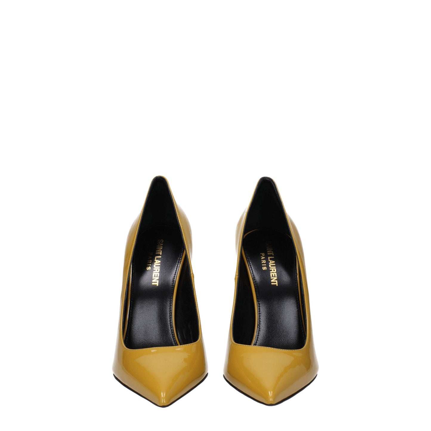 Saint Laurent Women's Pumps in Patent Leather Yellow/Antique Yellow