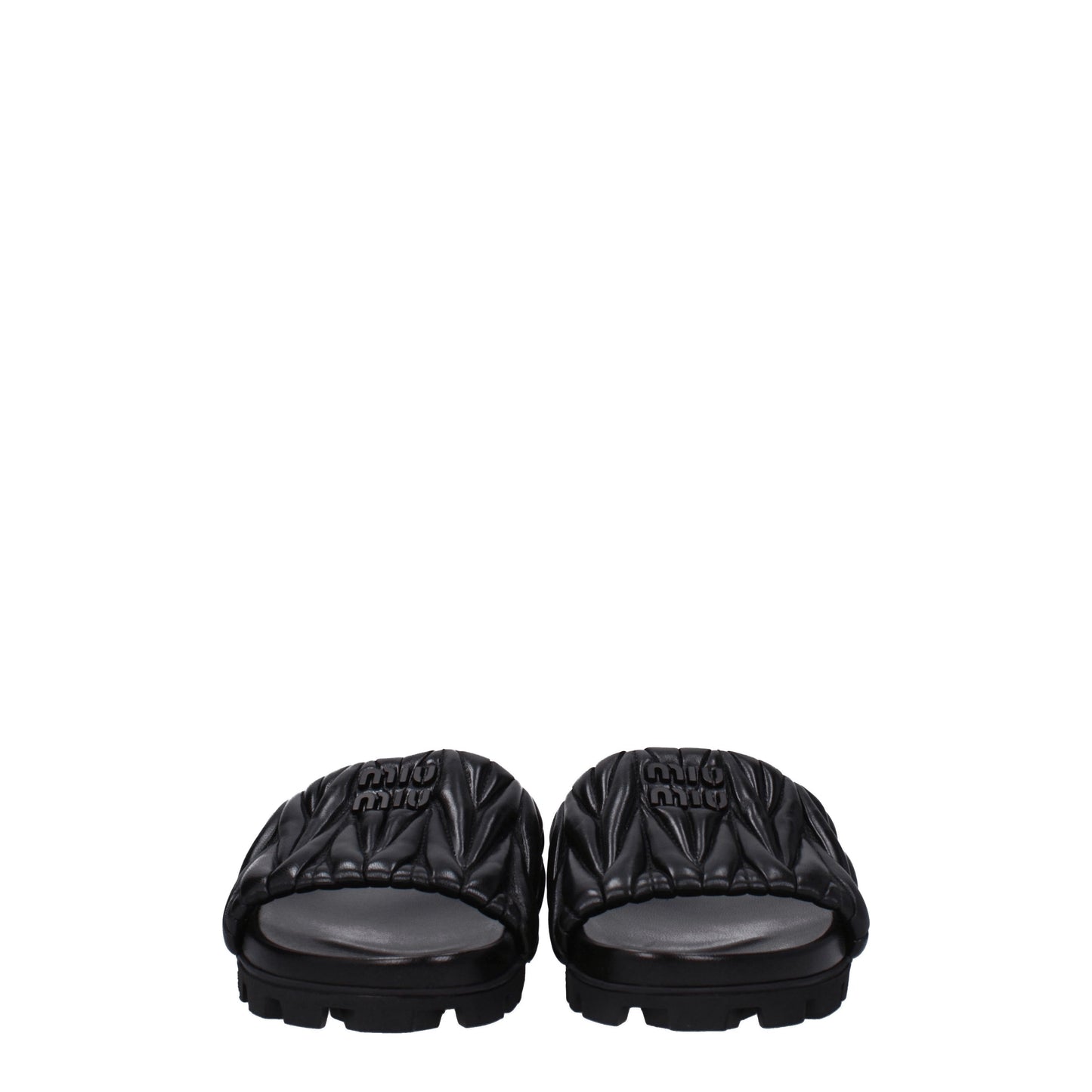 Miu Miu Women's Sandals & Slippers in Leather Black