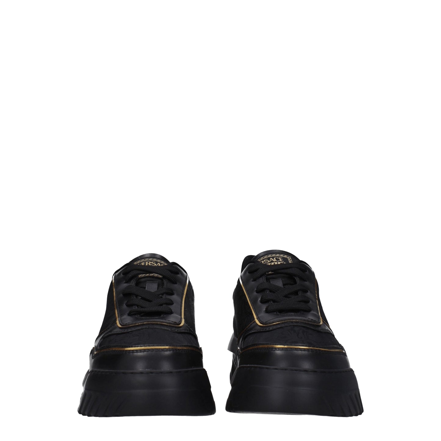 Versace Men's Sneakers in Fabric  Black