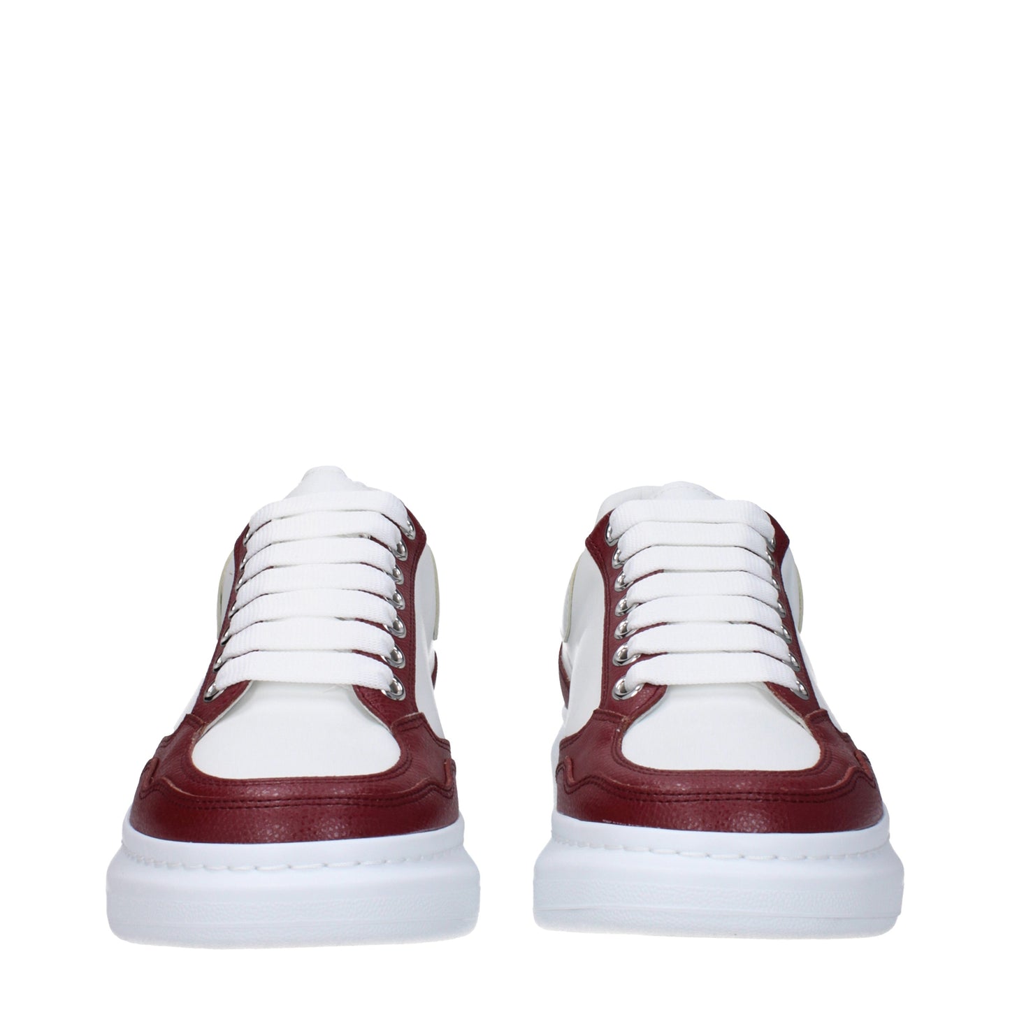 Alexander McQueen Men's Sneakers in Leather White/Burgundy