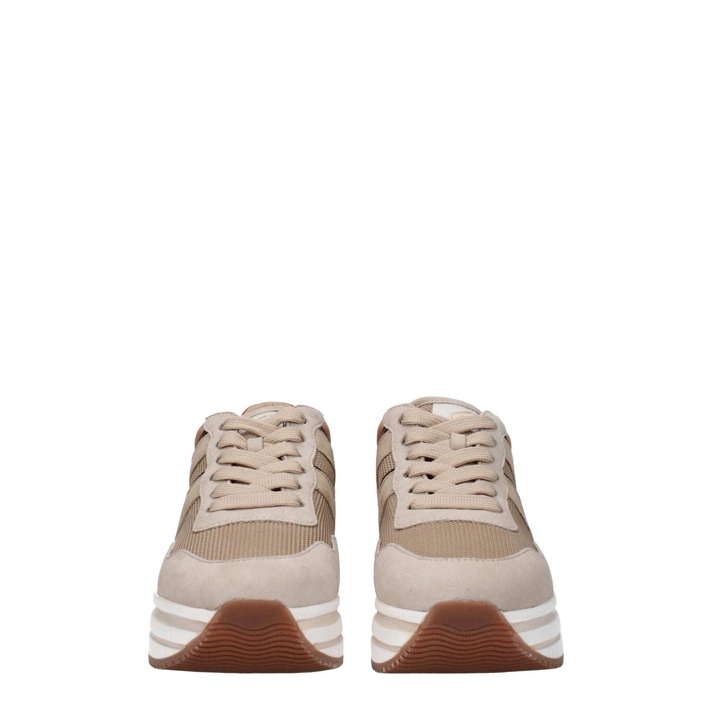 Hogan Women's Sneakers in Fabric  Beige/Orange