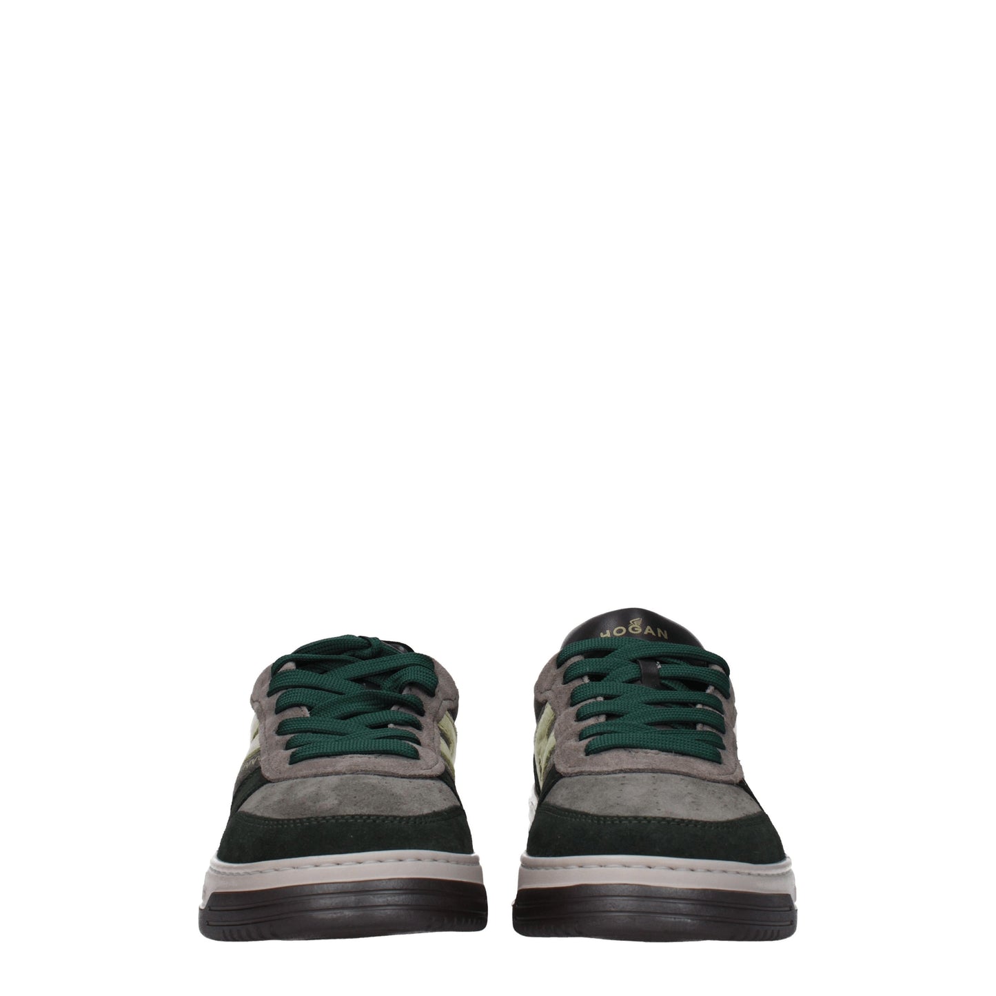 Hogan Men's Sneakers in Suede Green/Grey