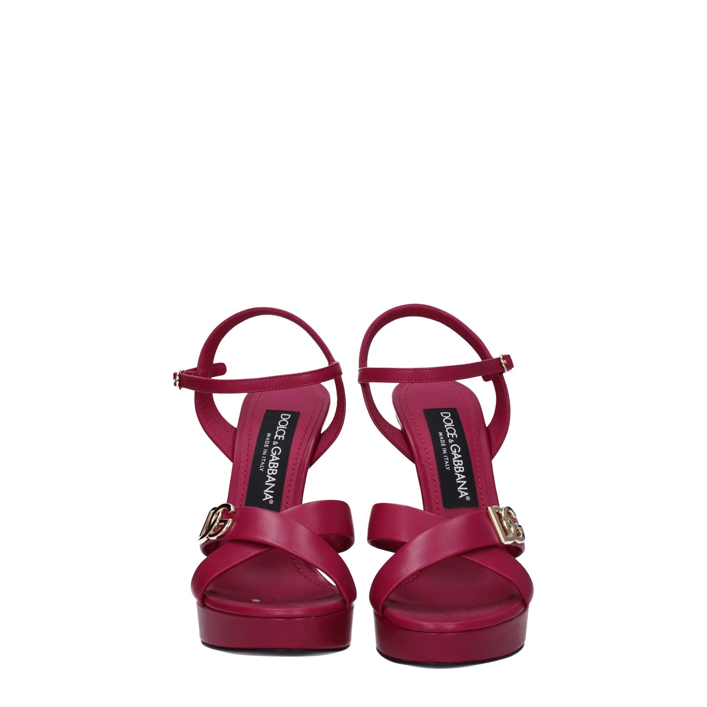 Dolce&Gabbana Women's Sandals in Leather Fuchsia/Hibiscus