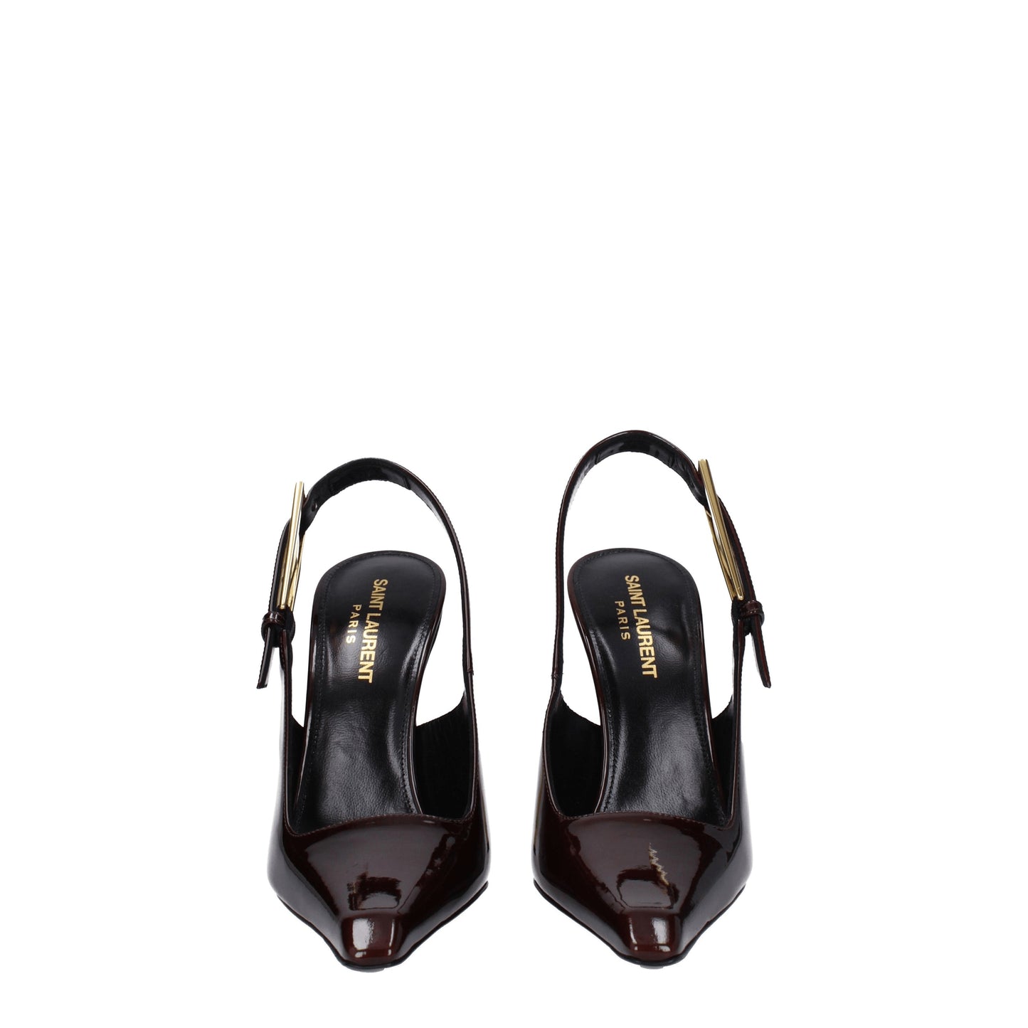 Saint Laurent Women's Sandals in Patent Leather Brown/Glacene Brown