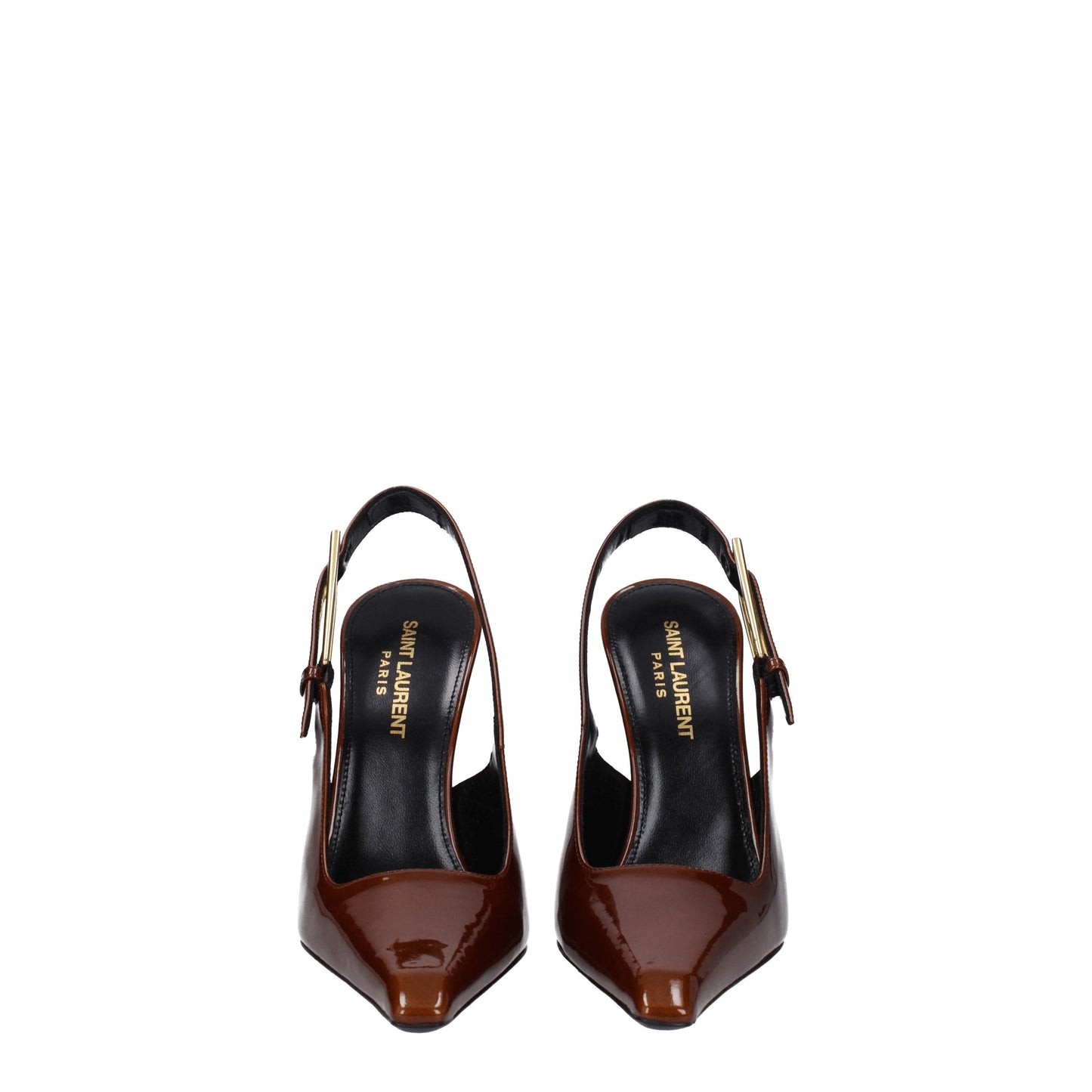 Saint Laurent Women's Sandals in Patent Leather Brown/Chestnut