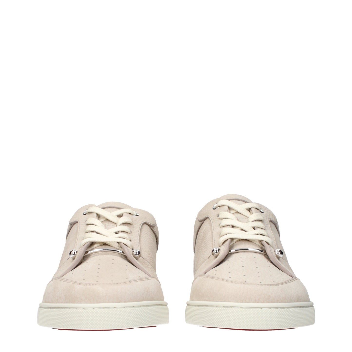 Louboutin Sneakers Men Leather Beige