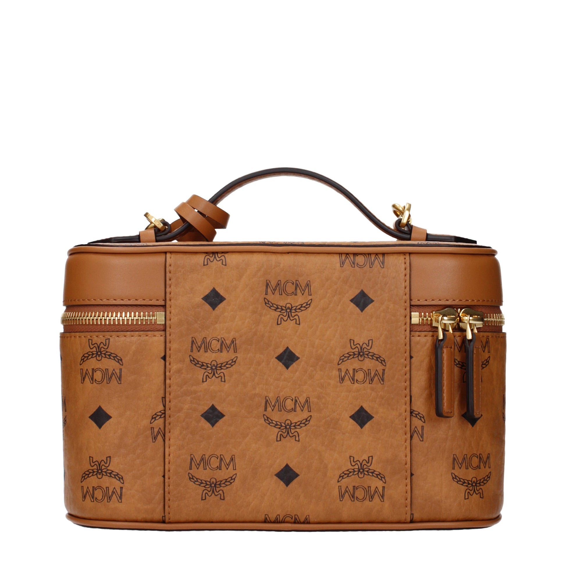 MCM Beauty Case Women Fabric  Brown/Cognac