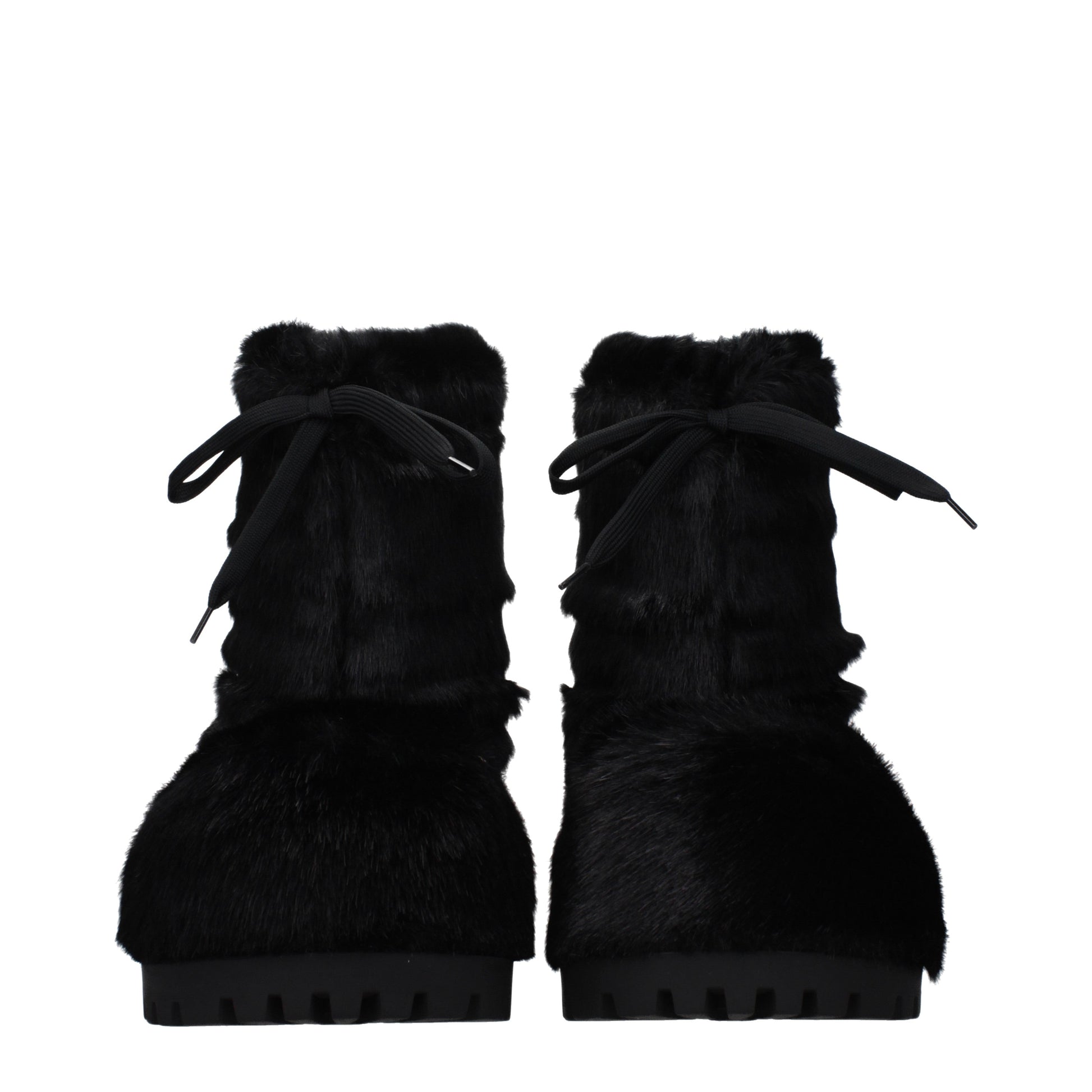 Balenciaga Ankle Boots Women Eco Fur Black