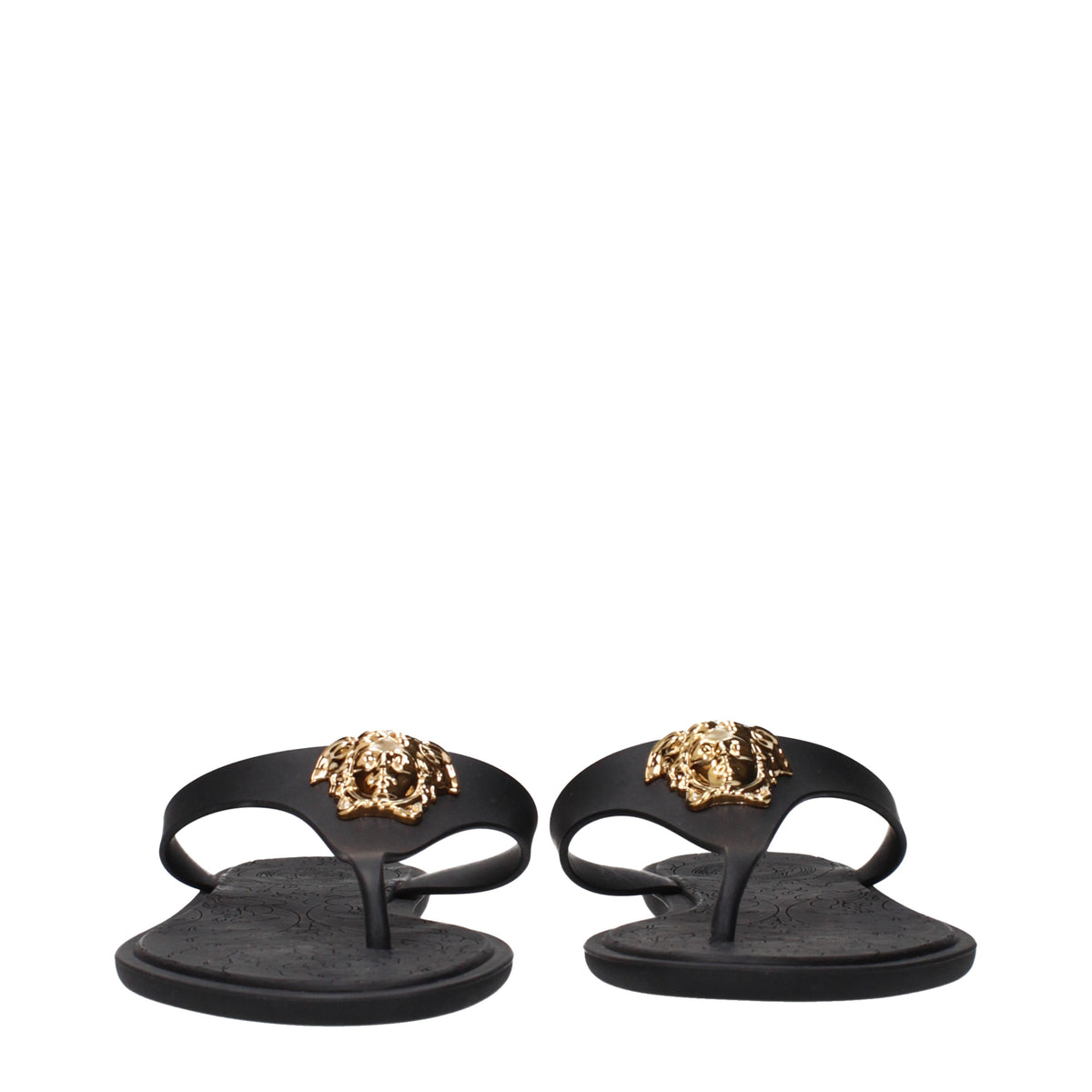 Versace Flip Flops Women Rubber Black