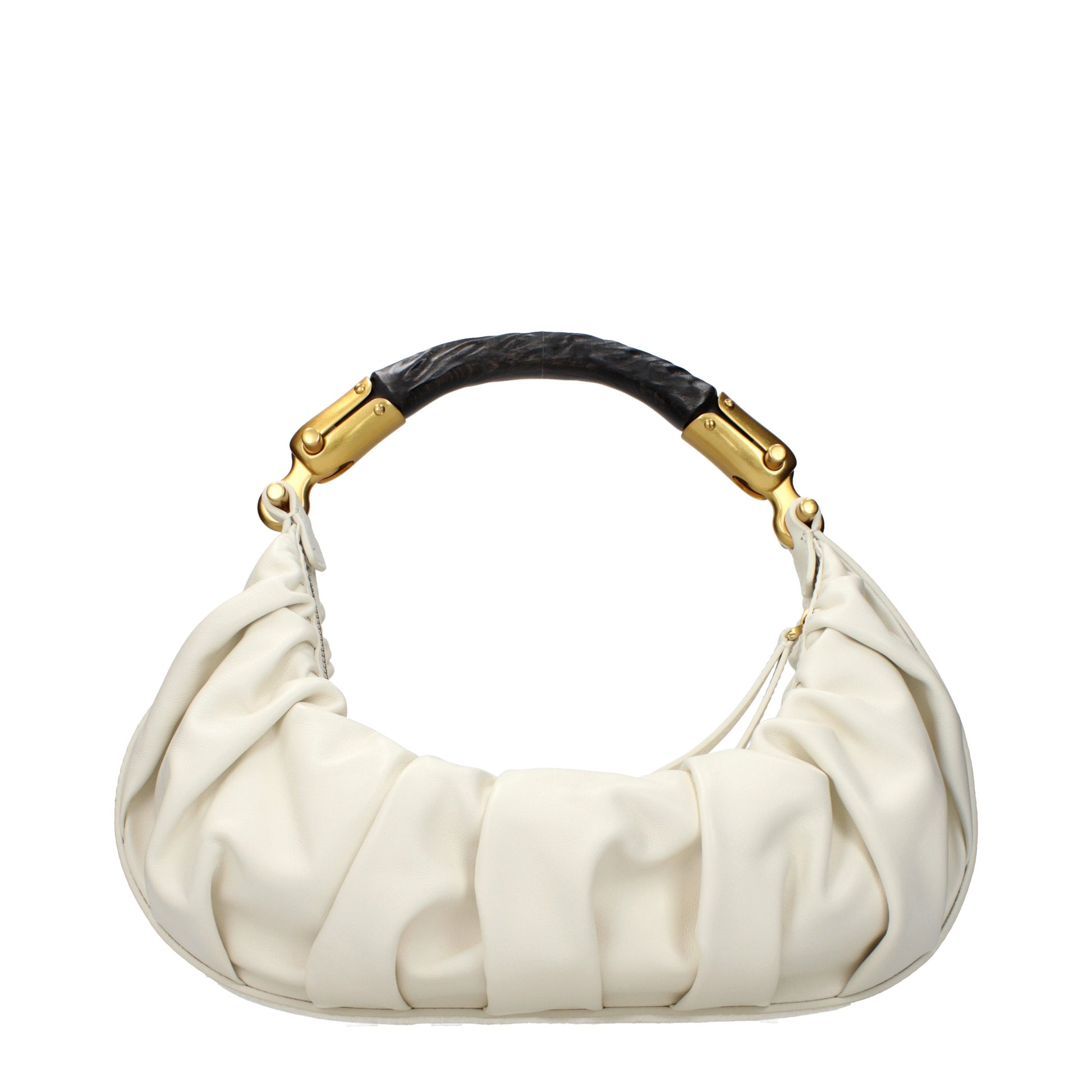 Balmain Handbags Women Leather Beige/Cream