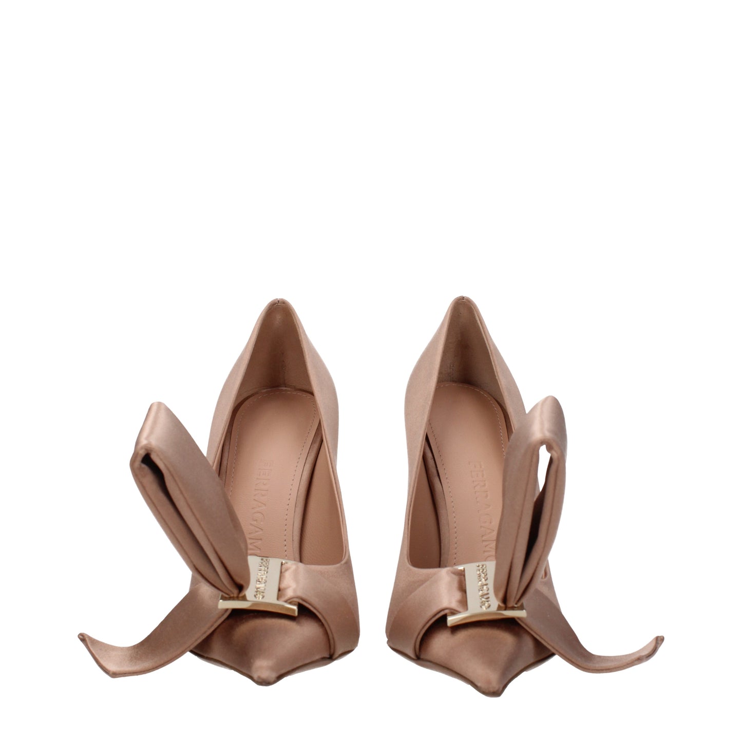 Salvatore Ferragamo Women's Pumps in Satin Beige/Amaretto