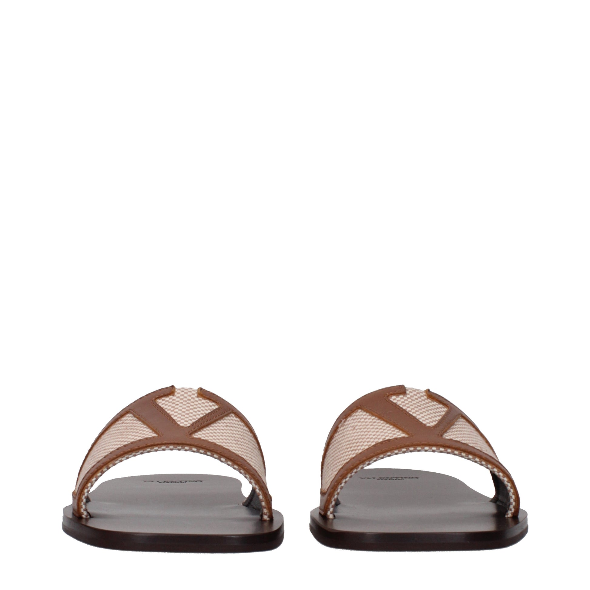 Valentino Garavani Slippers and Clogs Women Fabric  Beige/Brown