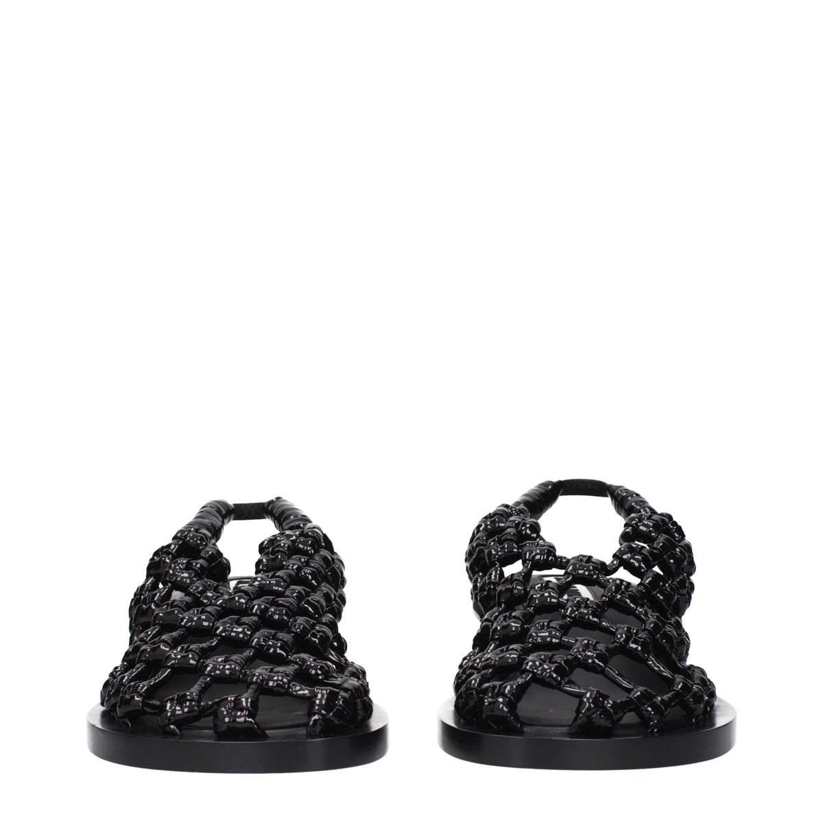 Jil Sander Sandals Women Patent Leather Black