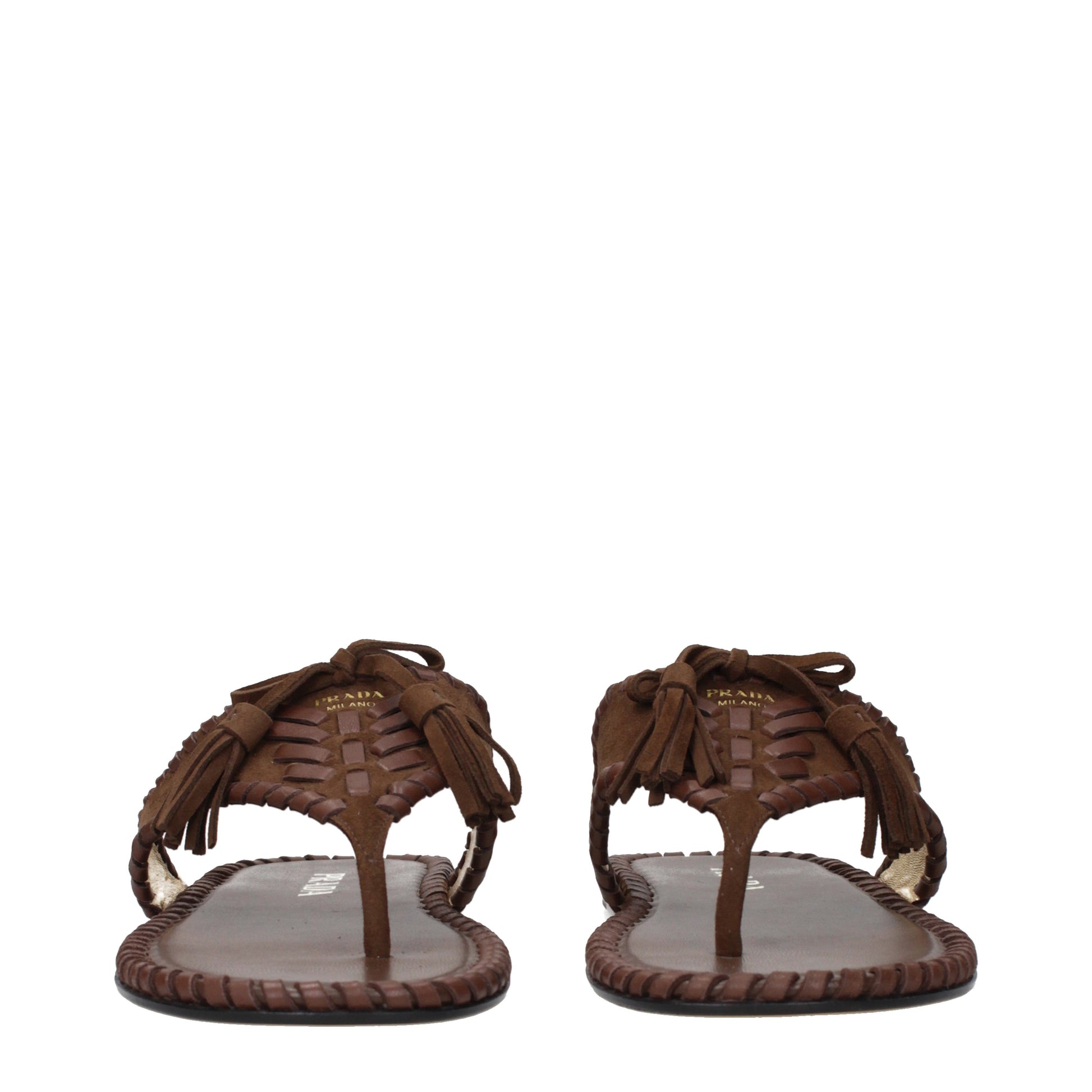 Prada Flip Flops Women Suede Brown/Cocoa