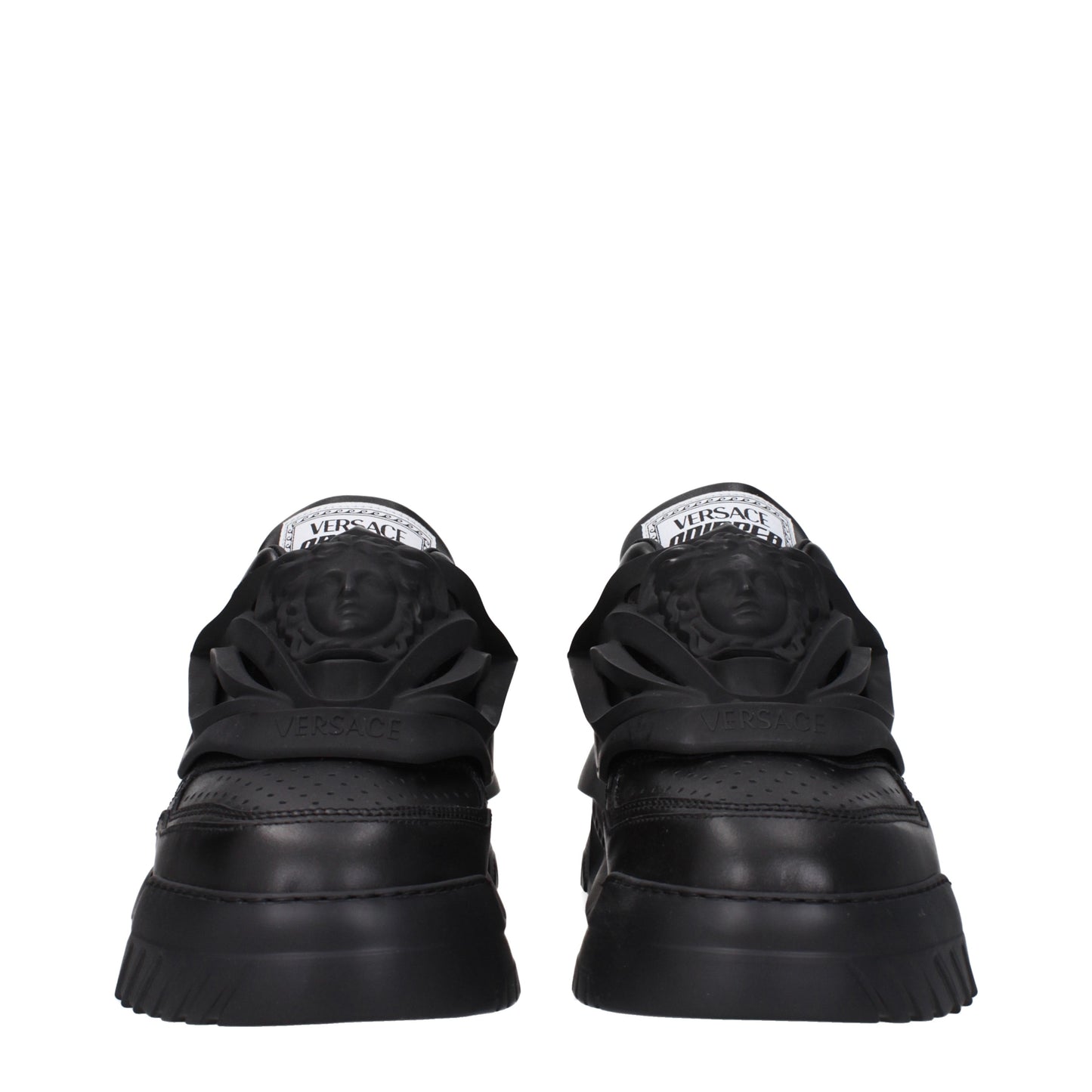 Versace Men's Sneakers in Leather Black