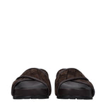 Bottega Veneta Slippers and Clogs Men Suede Brown/Dark Chocolate
