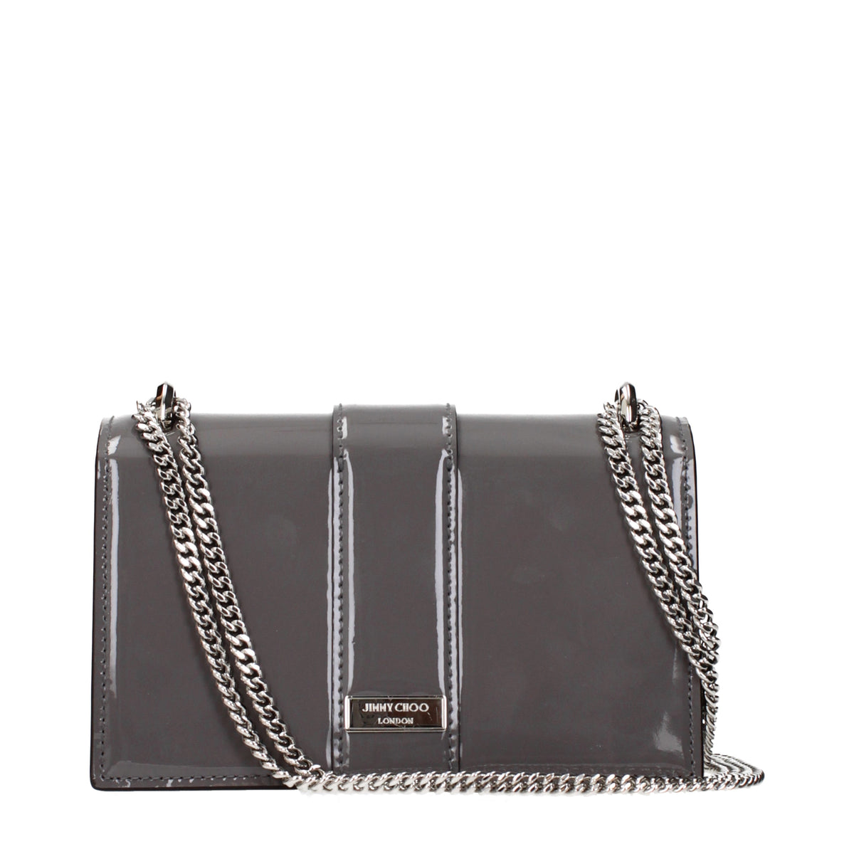 Jimmy Choo Shoulder Bags Women Patent Leather Gray/Storm Gray