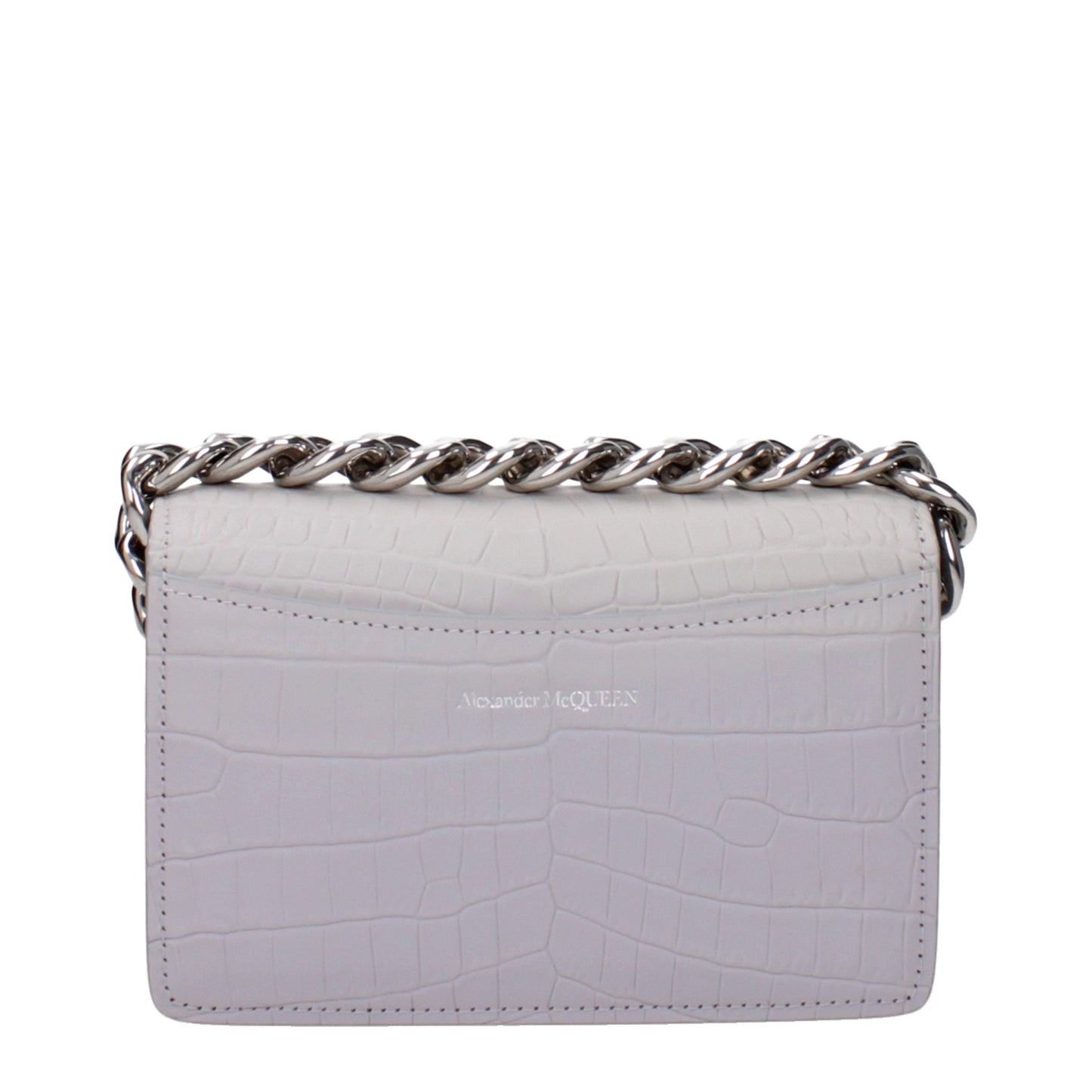 Alexander McQueen Handbags Women Leather Gray/Light Grey