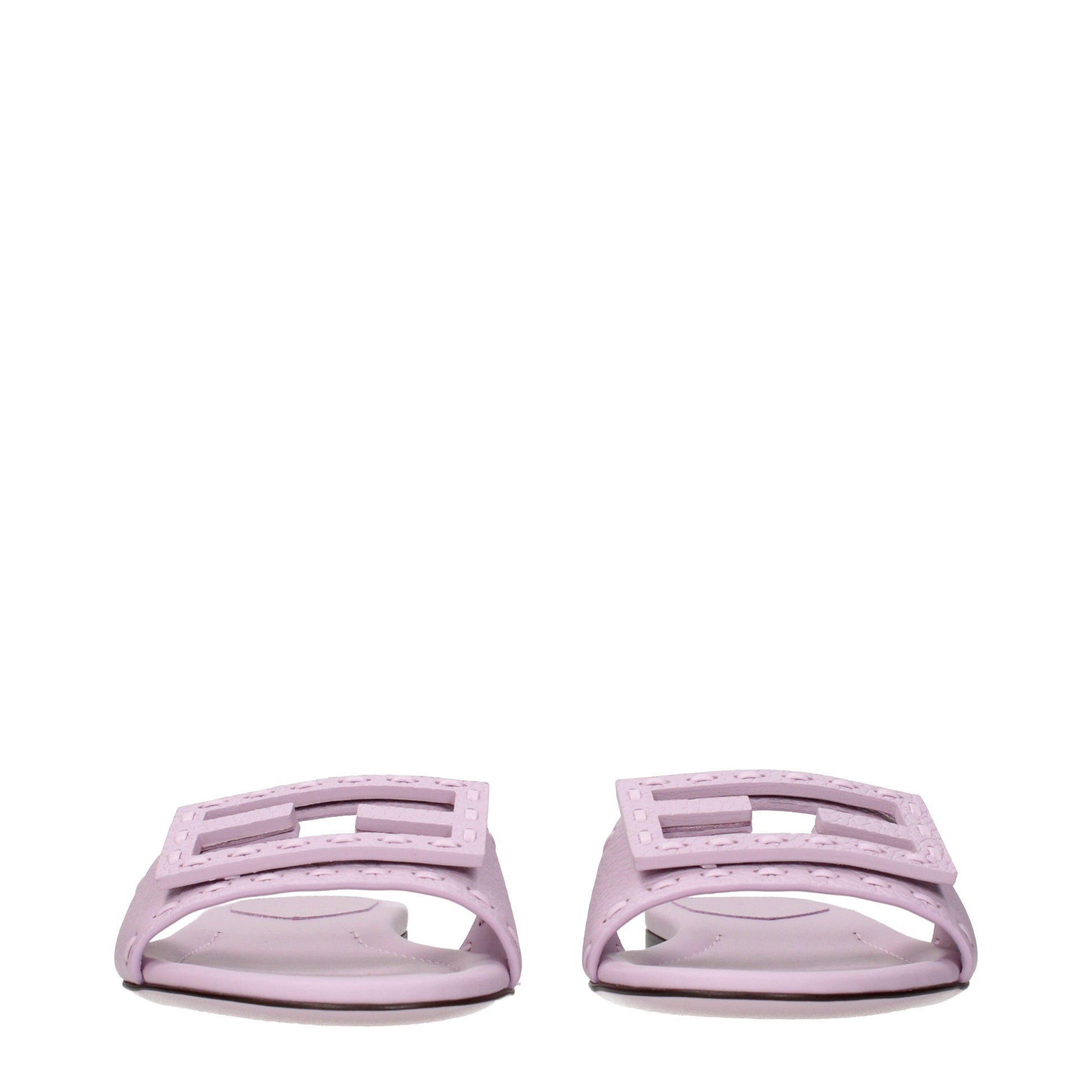 Fendi Slippers and Clogs Women Leather Pink/Pastel Pink
