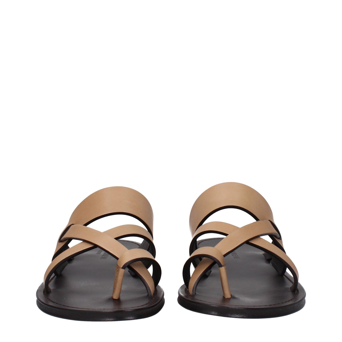 Saint Laurent Men's Sandals in Leather Brown