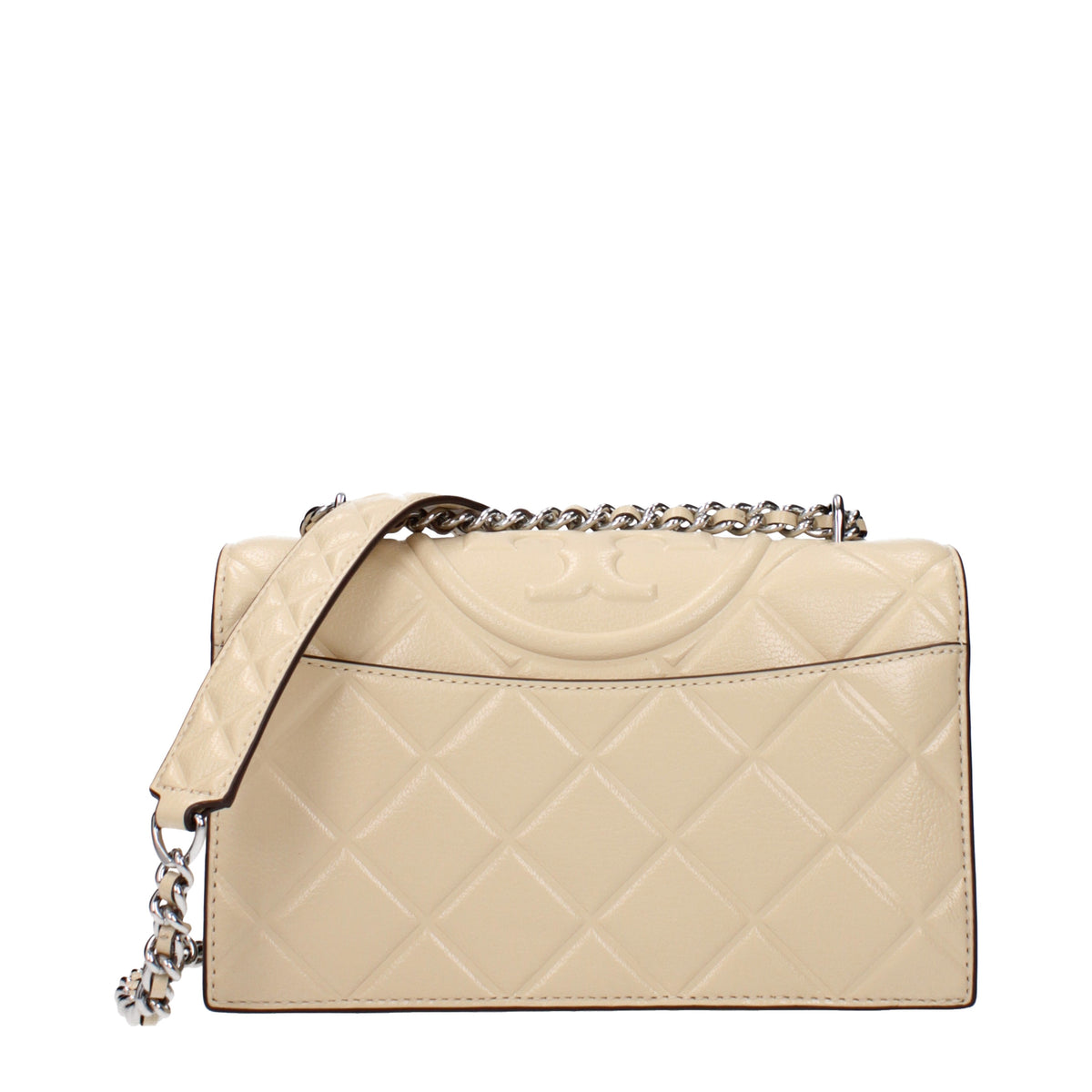 Tory Burch Crossbody Bags Women Leather Beige/Vanilla