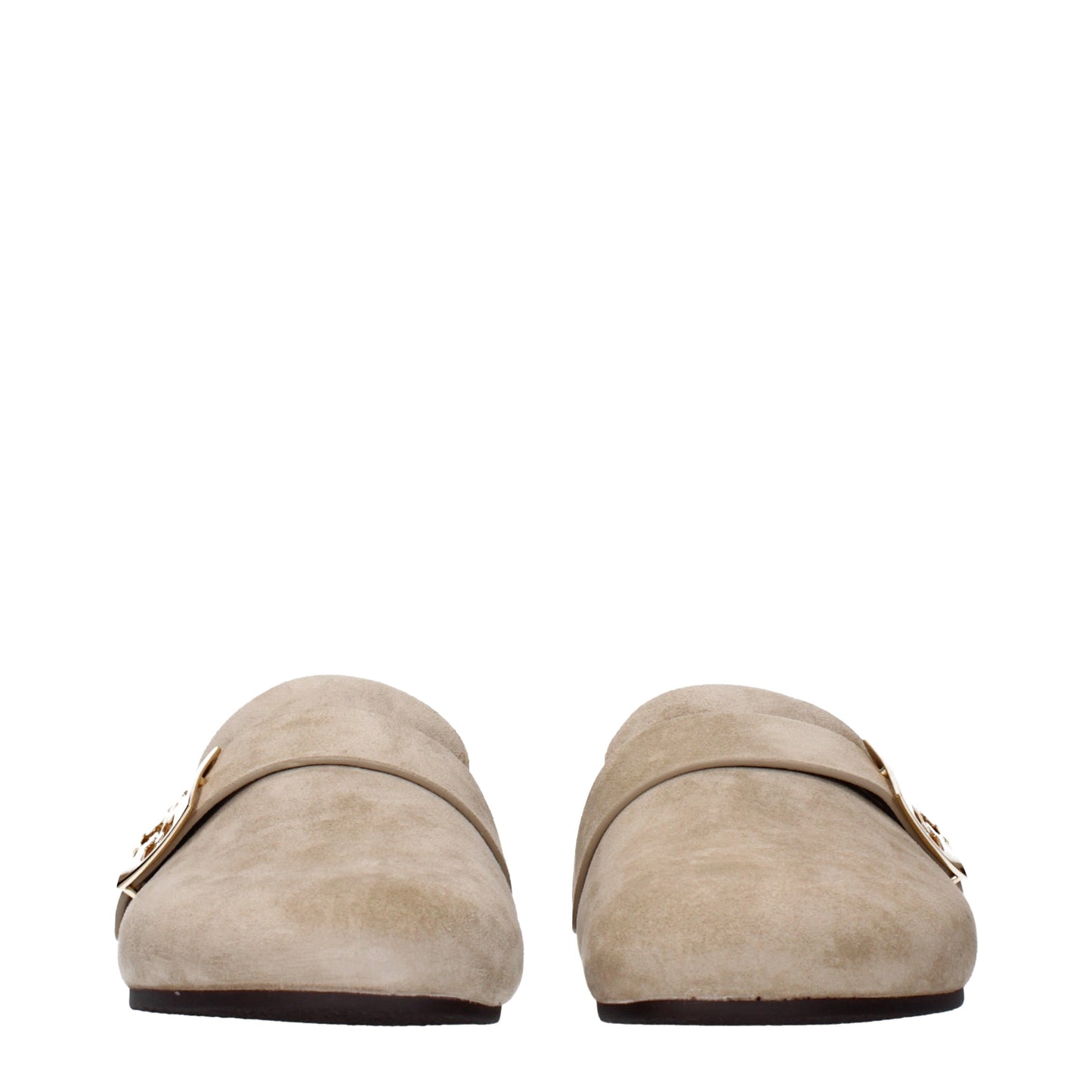 Tory Burch Slippers and Clogs Women Suede Beige/Hazelnut