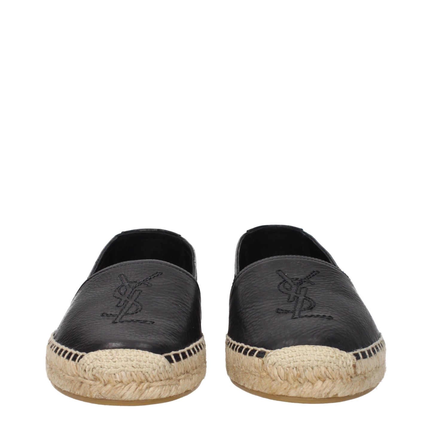 Saint Laurent Men's Espadrilles in Leather Black